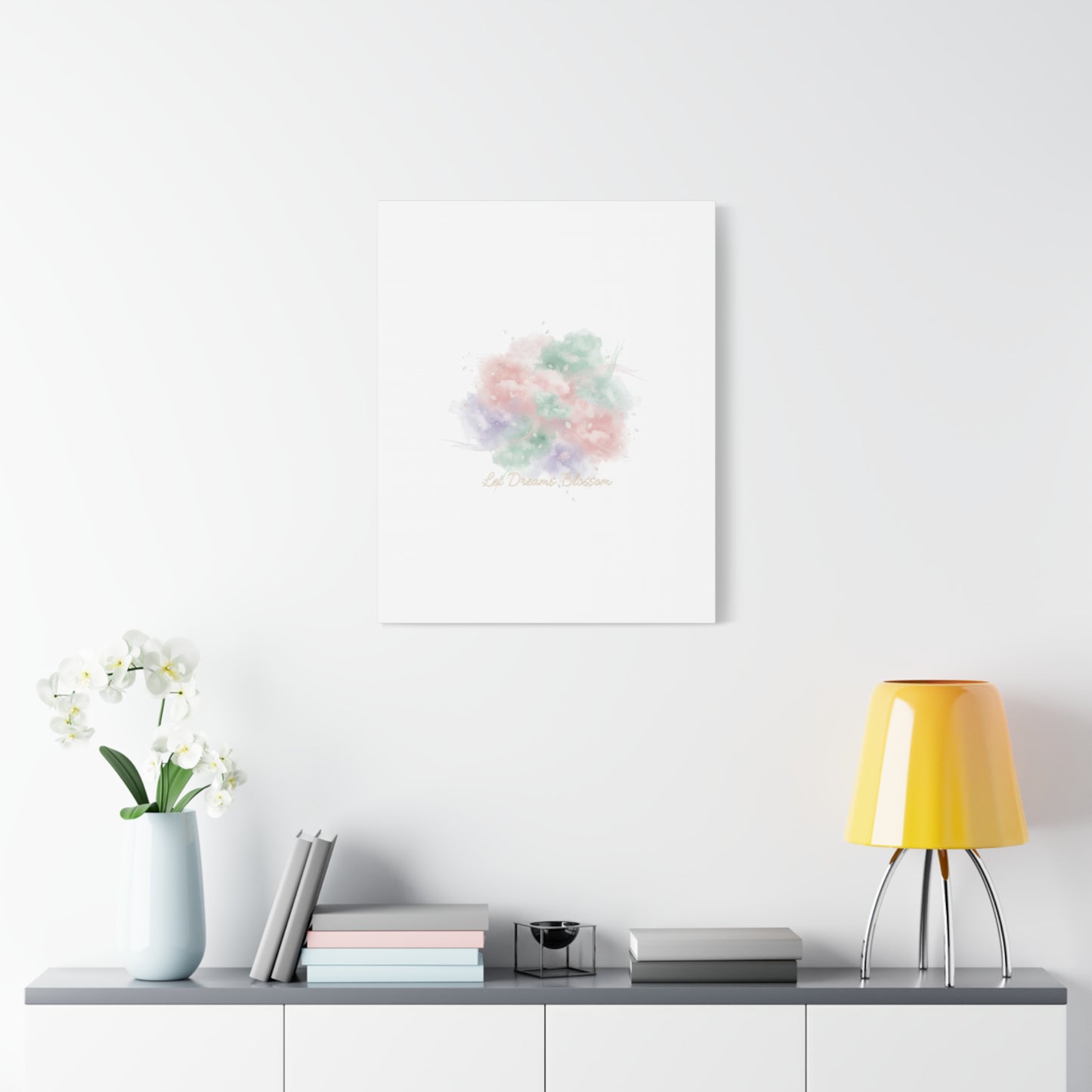 Dreamy Pastel Blossom Canvas | Matte Stretched Wall Art, pastel winter design