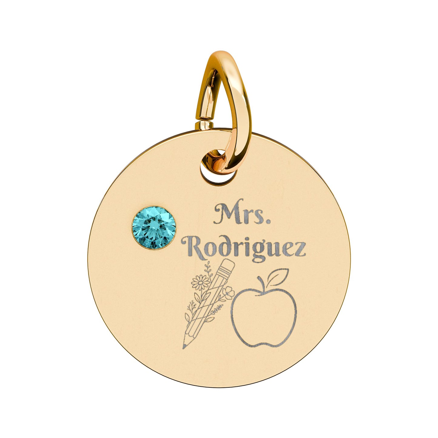 Personalized Teacher Birthstone Charm