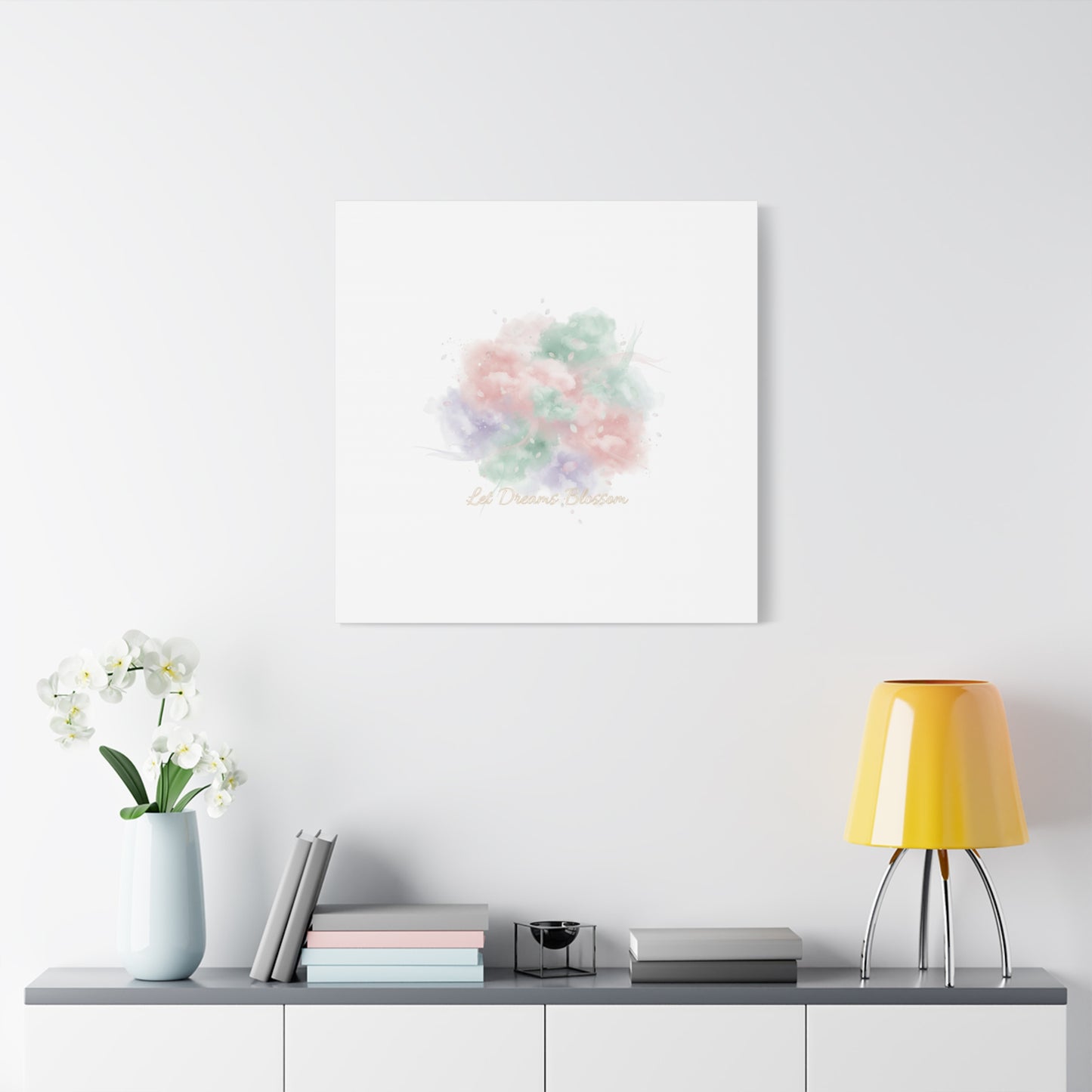 Dreamy Pastel Blossom Canvas | Matte Stretched Wall Art, pastel winter design