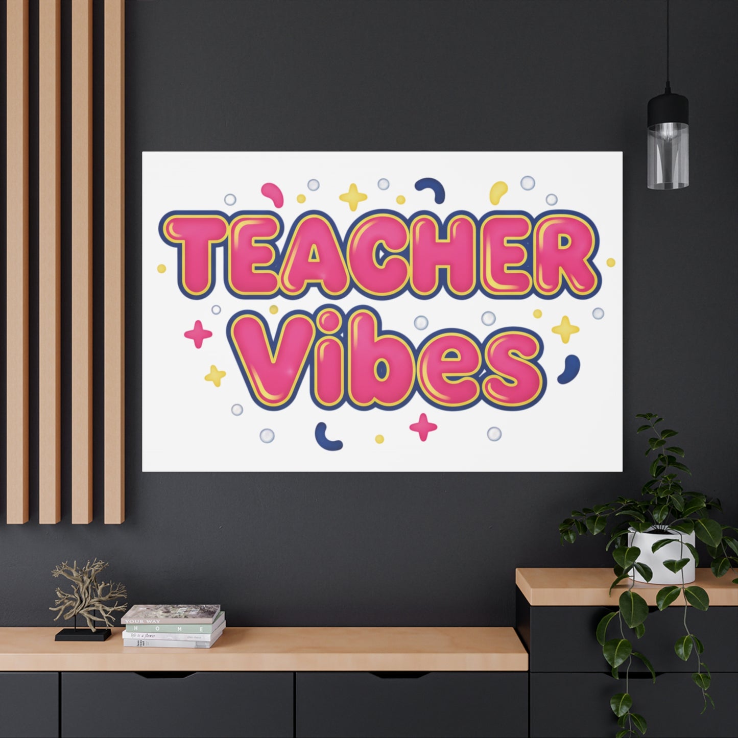 Teacher Vibes Canvas | Dopamine Decor, Neon Gradient Squishy Art