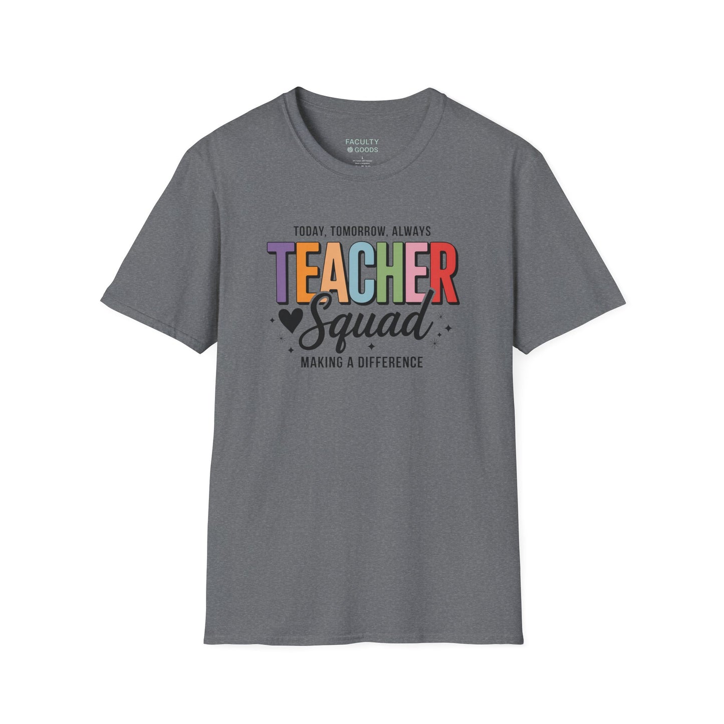Teacher Squad Cotton T-Shirt: Colorful Matching Tee for Teacher Besties, S-4XL