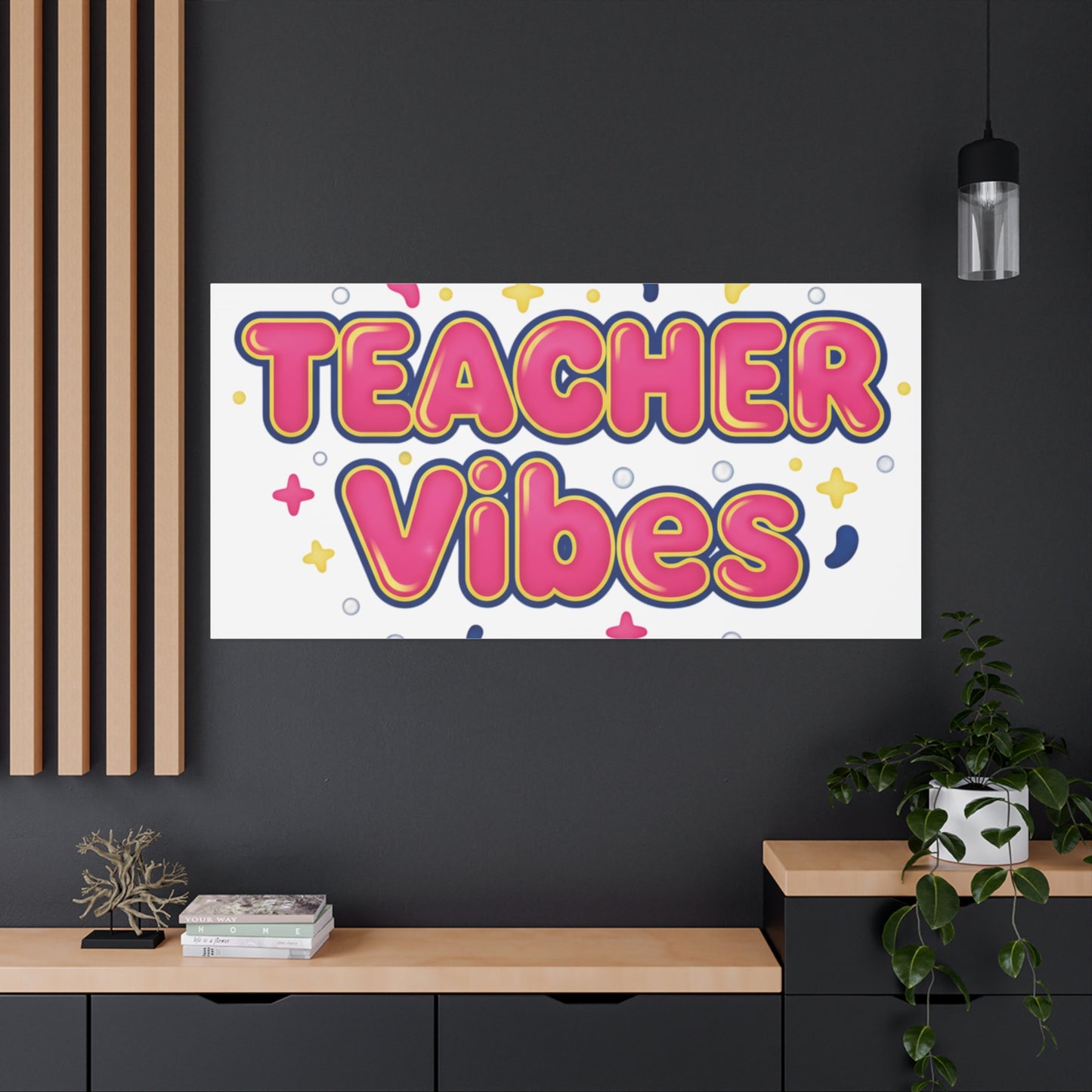 Teacher Vibes Canvas | Dopamine Decor, Neon Gradient Squishy Art
