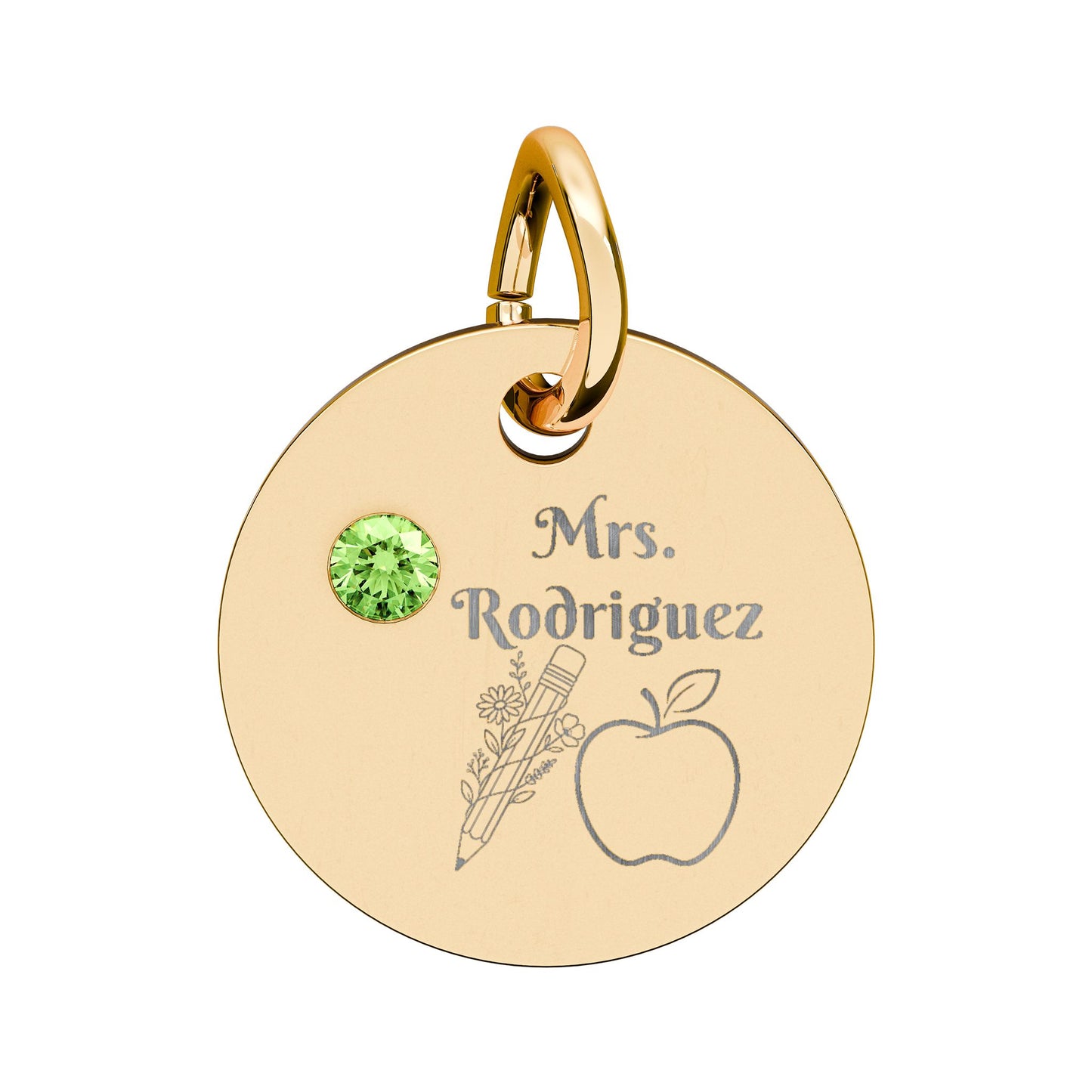 Personalized Teacher Birthstone Charm