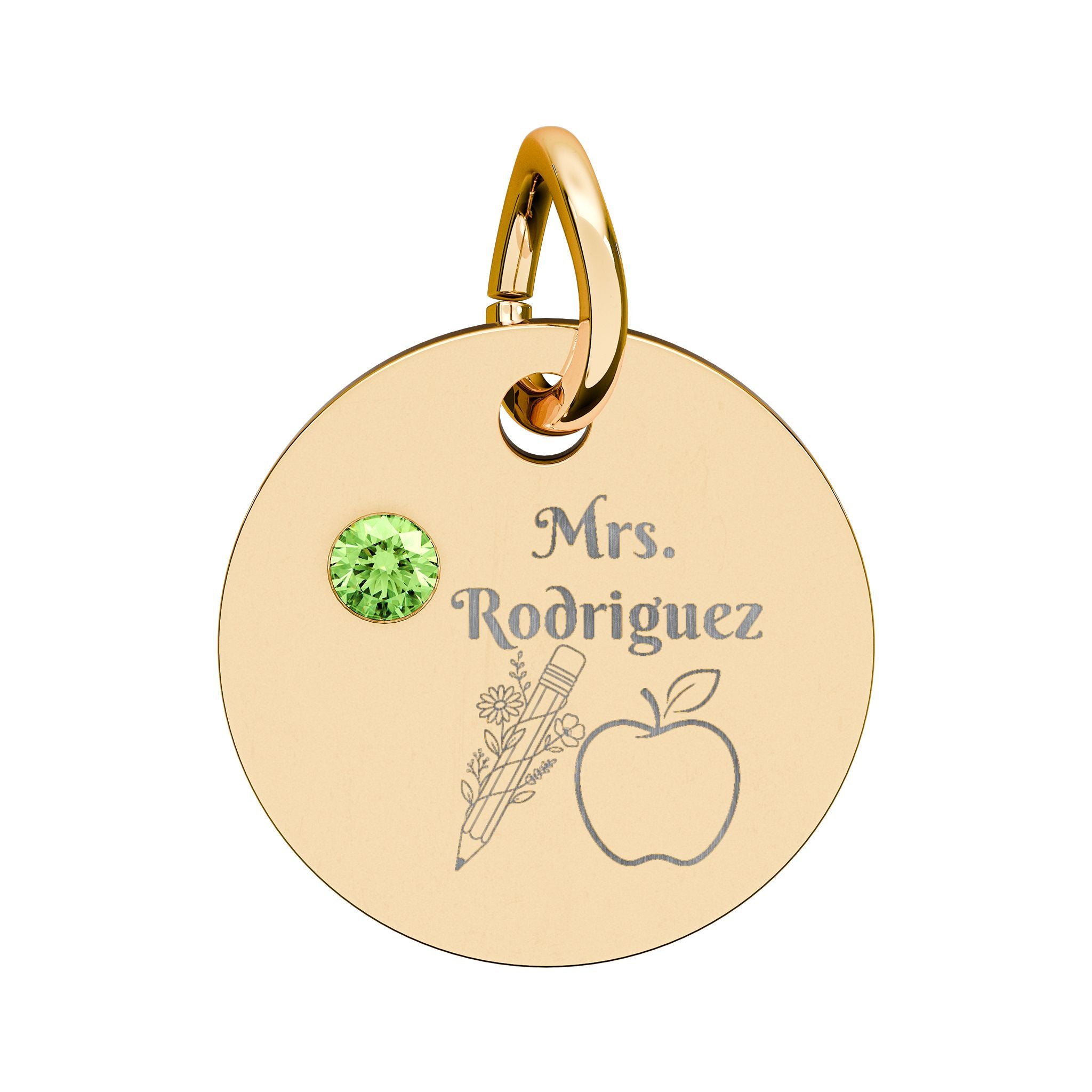 Personalized Teacher Birthstone Charm