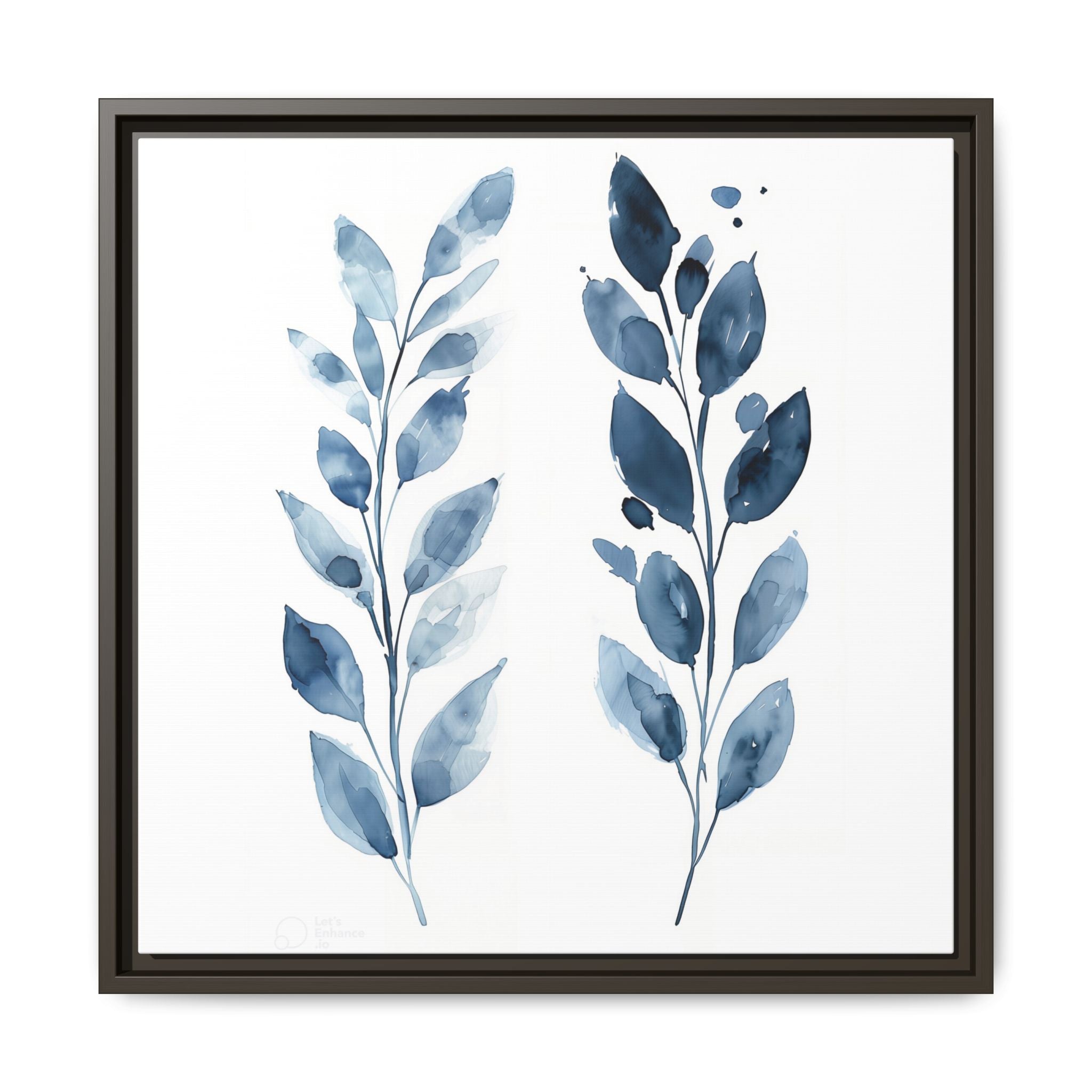 Elegant Framed Canvas Art Print, Watercolor Leaf Design, Botanical Wall Decor For Home, Nature-Inspired Gift, Modern Wall Art