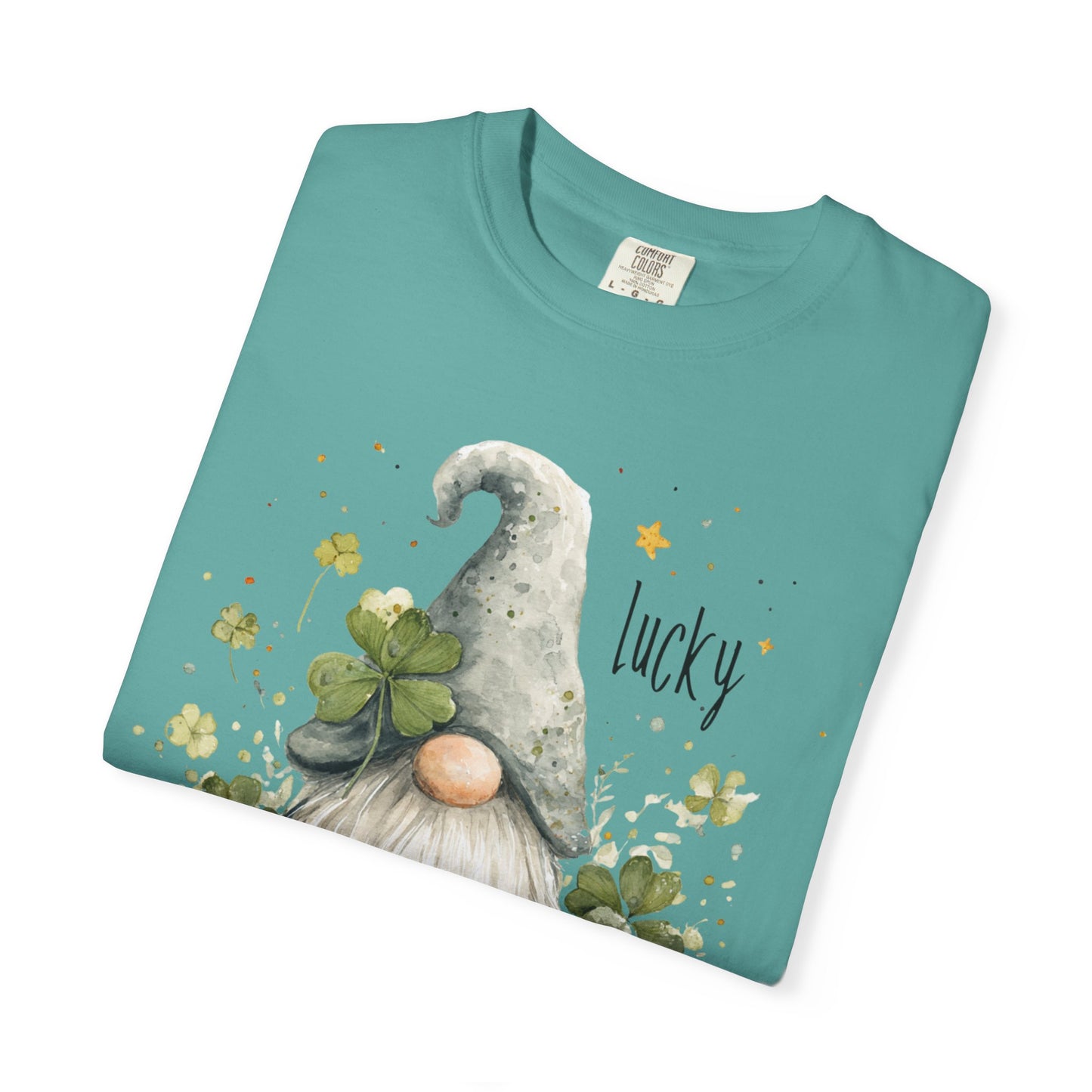 St. Patrick's Gnome T-Shirt — "Lucky" Shamrock Garden Tee