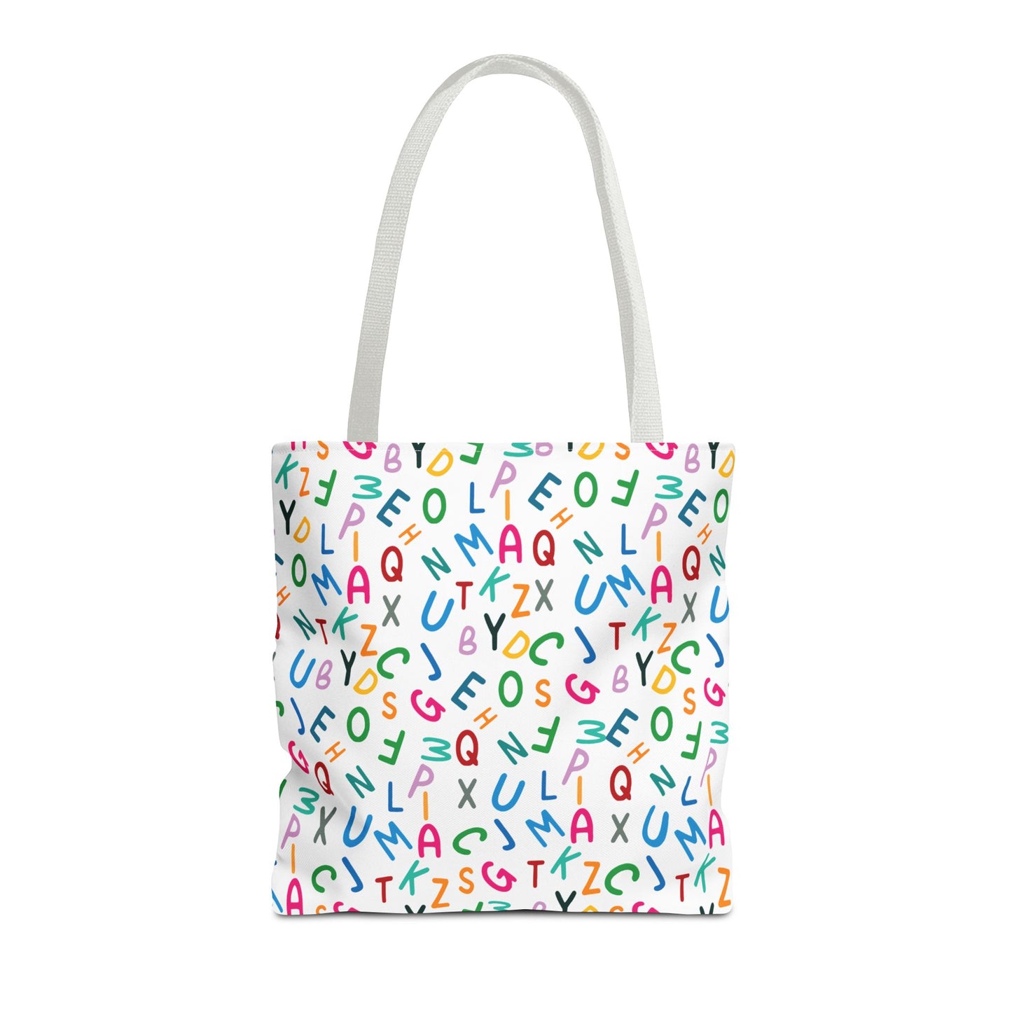 Colorful Alphabet Pattern Tote Bag