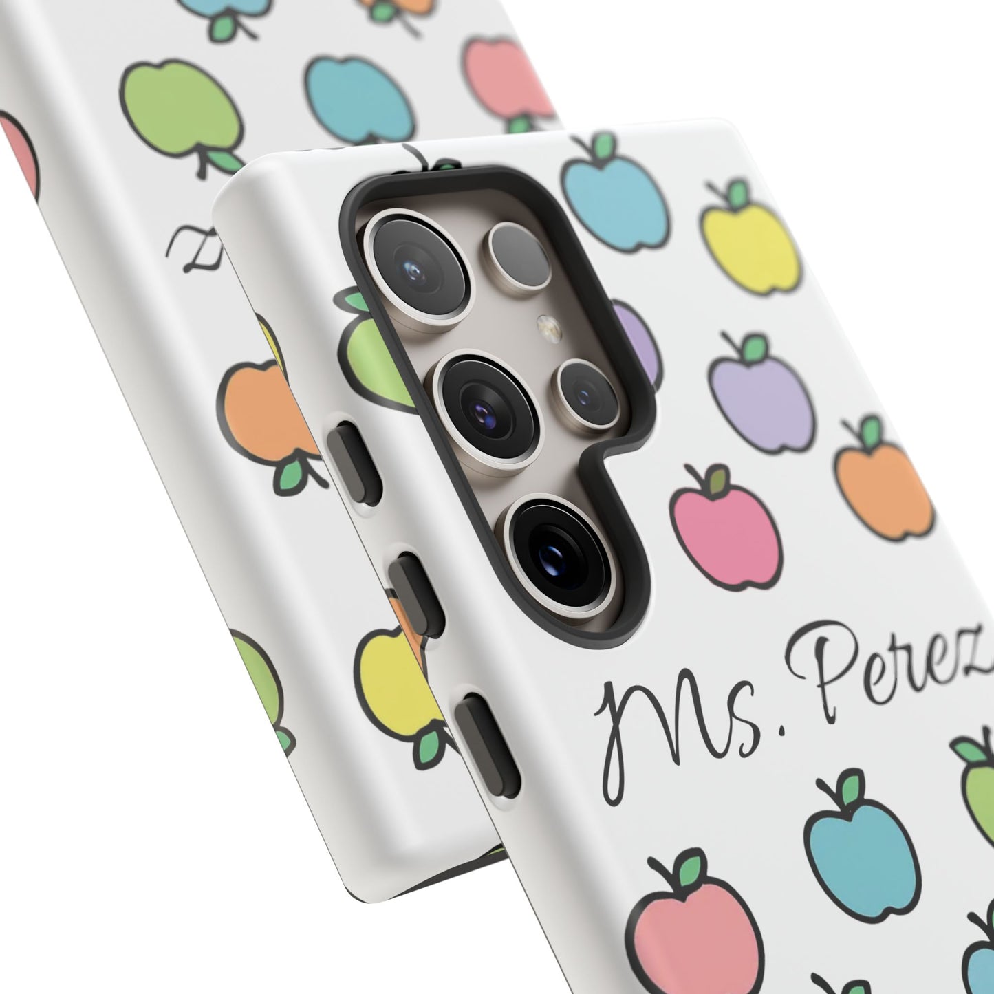 Personalized Teacher Apple Phone Case | Custom Name Teacher iPhone Case | Cute Apple Pattern Phone Case | Teacher Gift