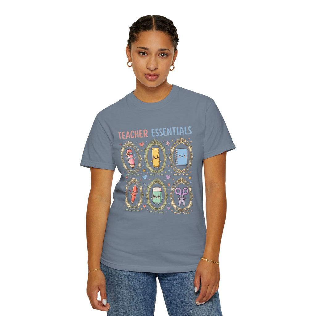 Teacher Essentials T-Shirt — Cute Classroom Supplies Graphic Tee