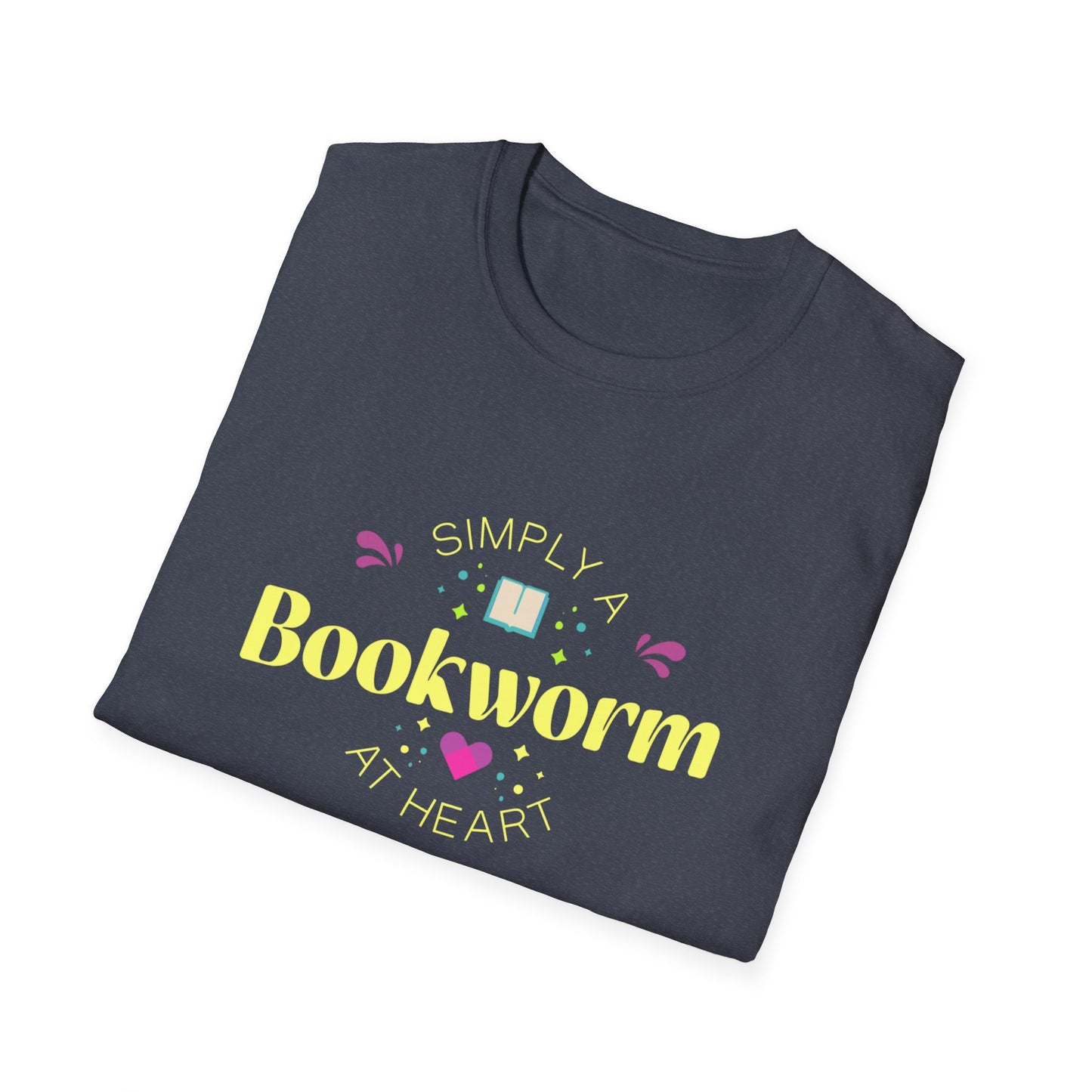 Bookworm T-Shirt — Cute Pastel Reading Tee with Book & Heart Graphic