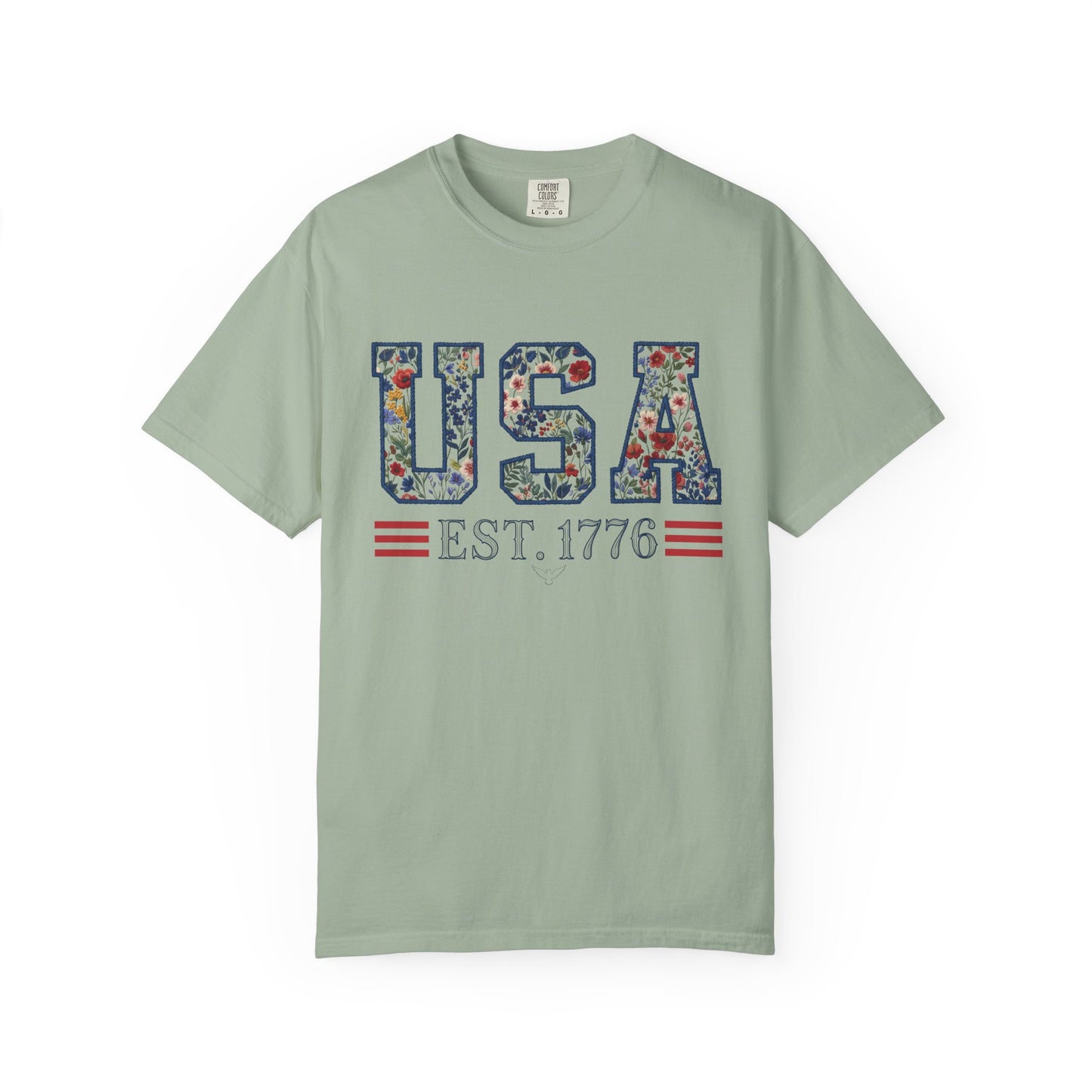 Floral USA Comfort Colors Teacher Shirt: Patriotic History Teacher Tee
