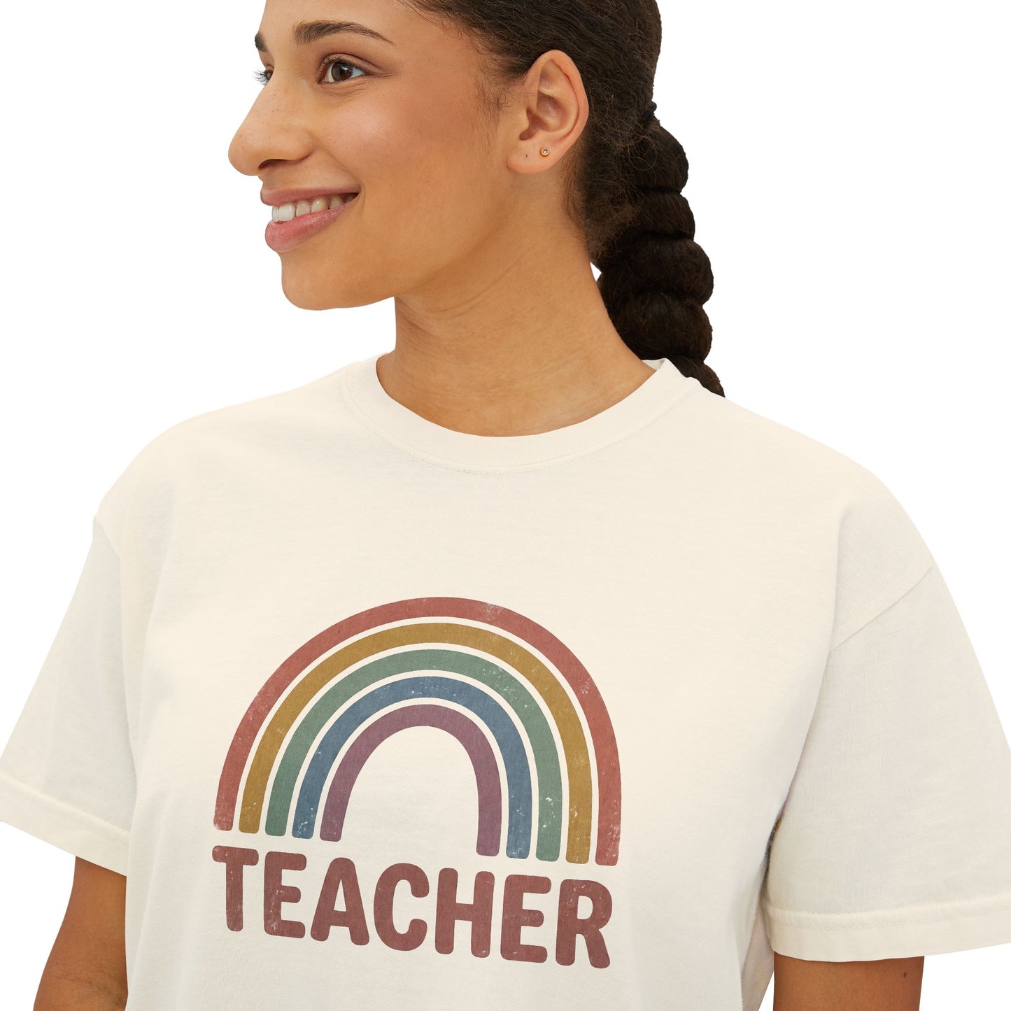 Teacher Rainbow Boxy Tee