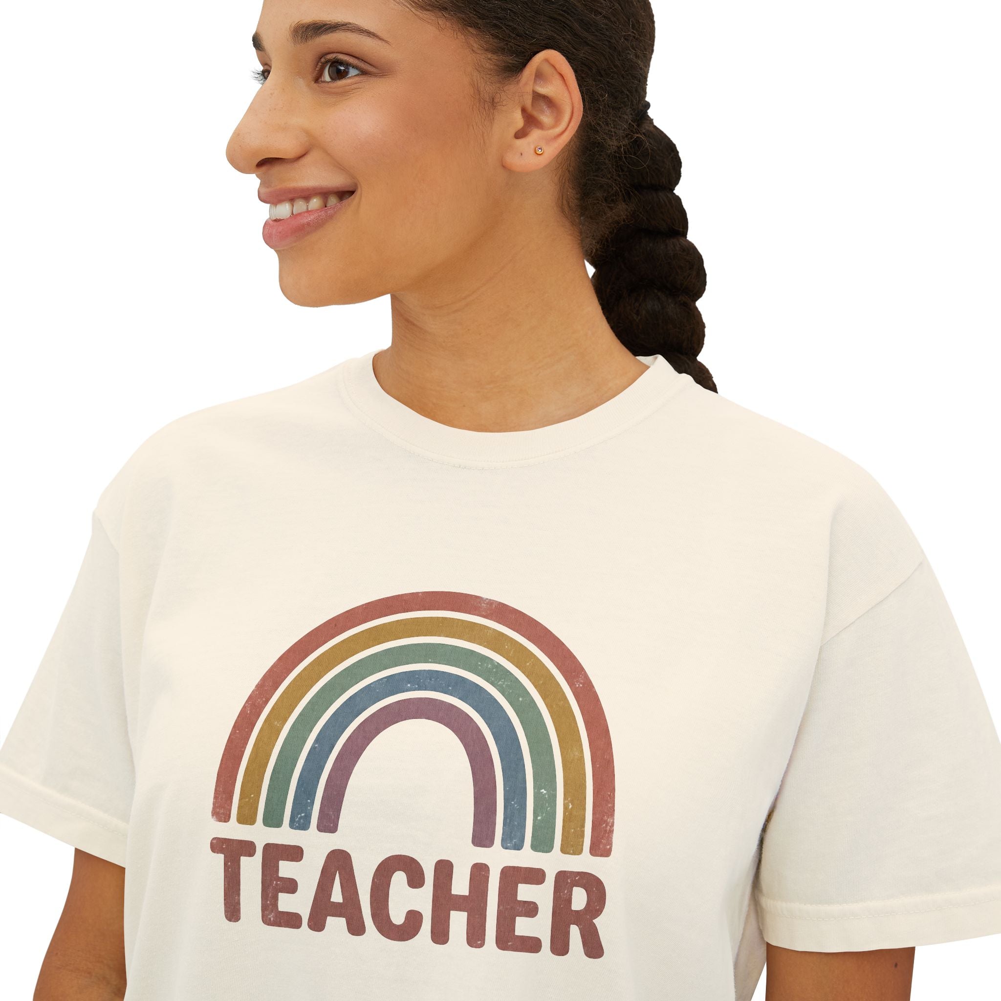 Teacher Rainbow Boxy Tee
