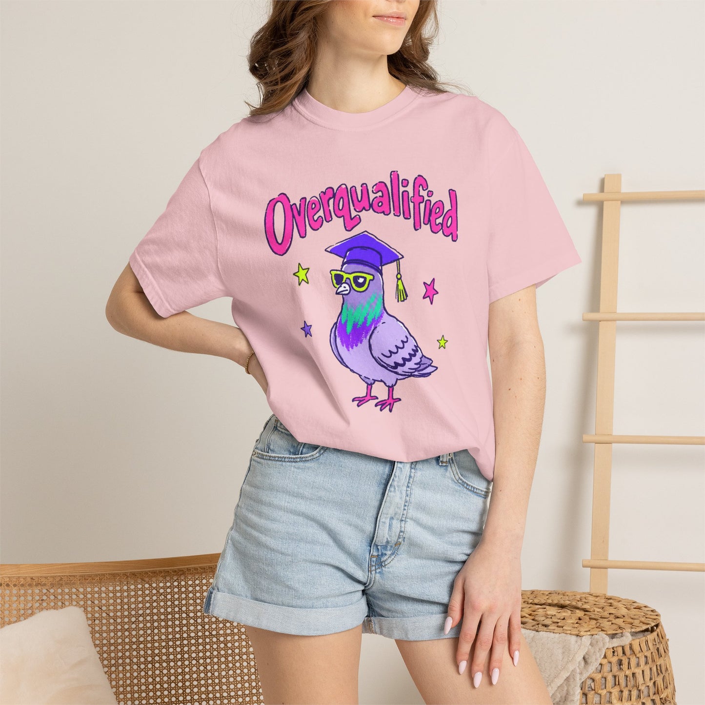 Overqualified Pigeon Graduation T-Shirt, Comfort Colors 1717
