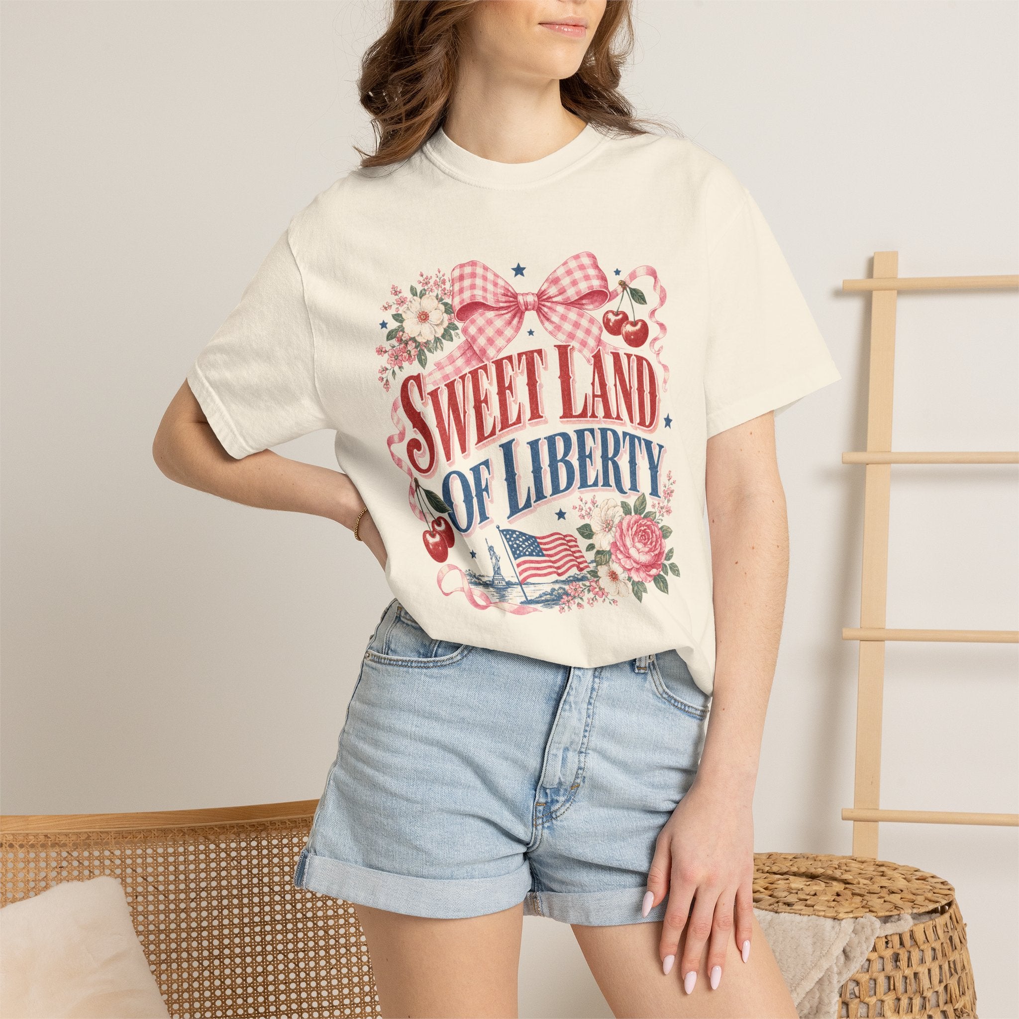 Sweet Land of Liberty  Graphic Tee| Vintage Fourth of July T-Shirt