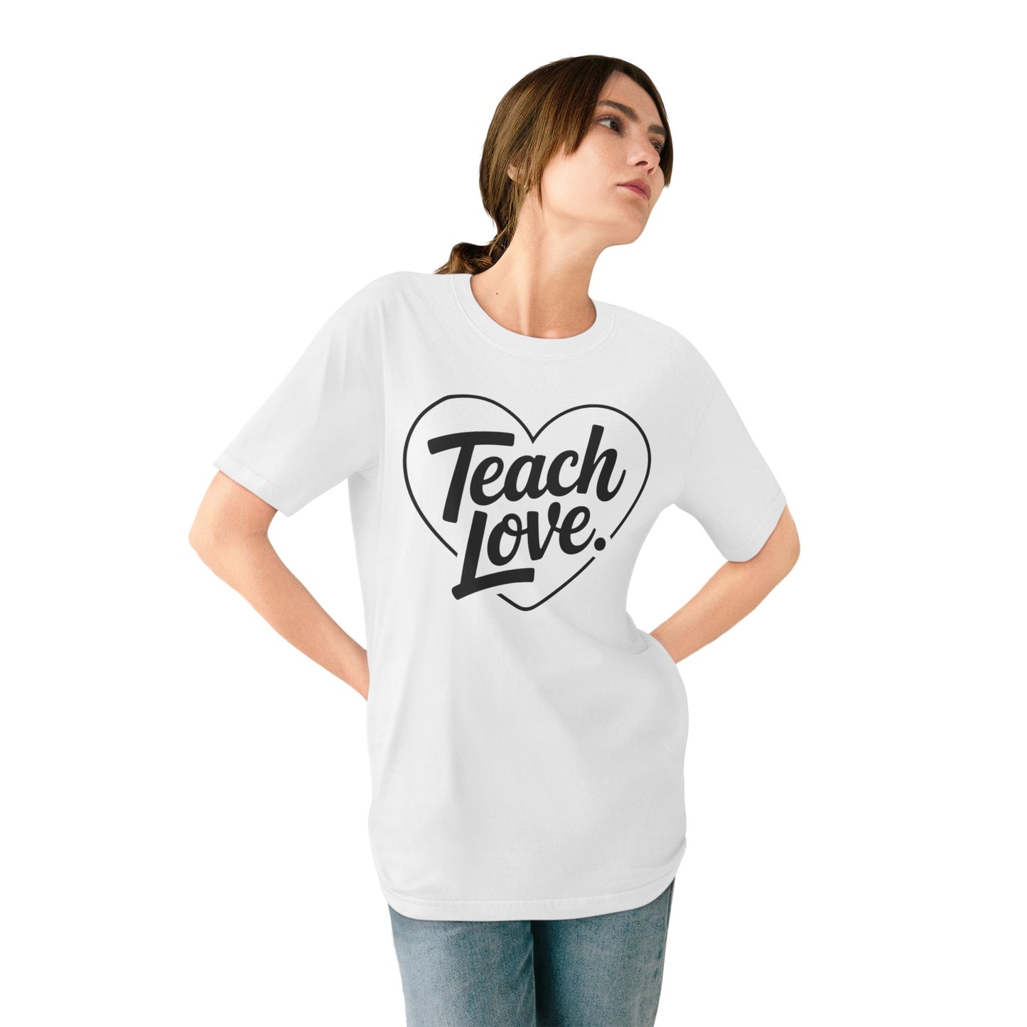 100% Organic Teach Love Heart T-Shirt — Teacher Appreciation Tee