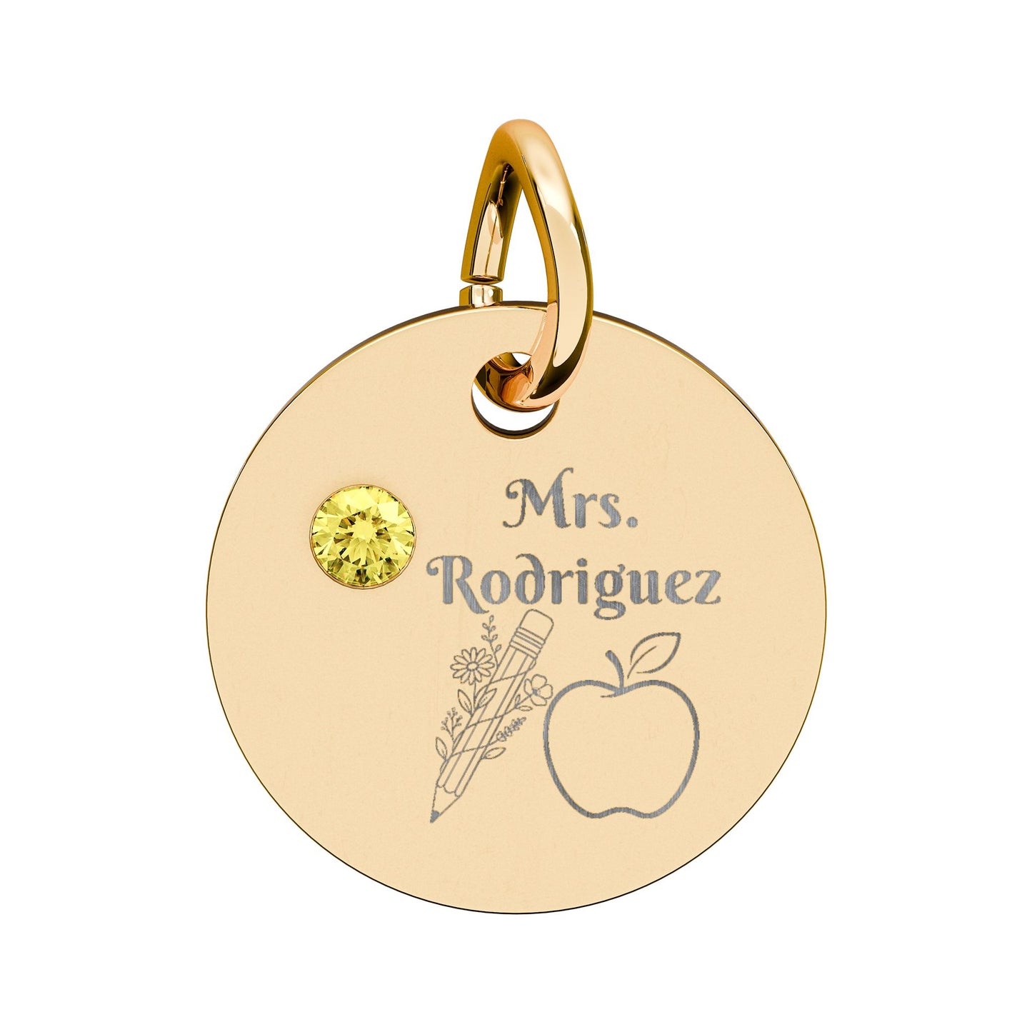 Personalized Teacher Birthstone Charm