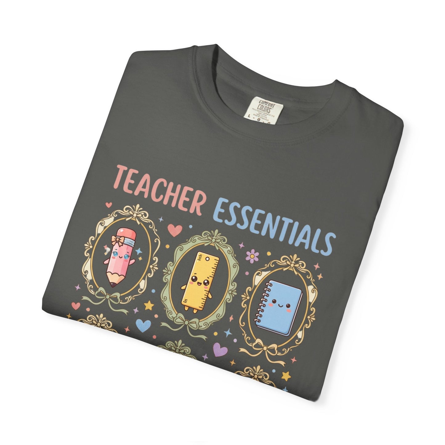 Teacher Essentials T-Shirt — Cute Classroom Supplies Graphic Tee