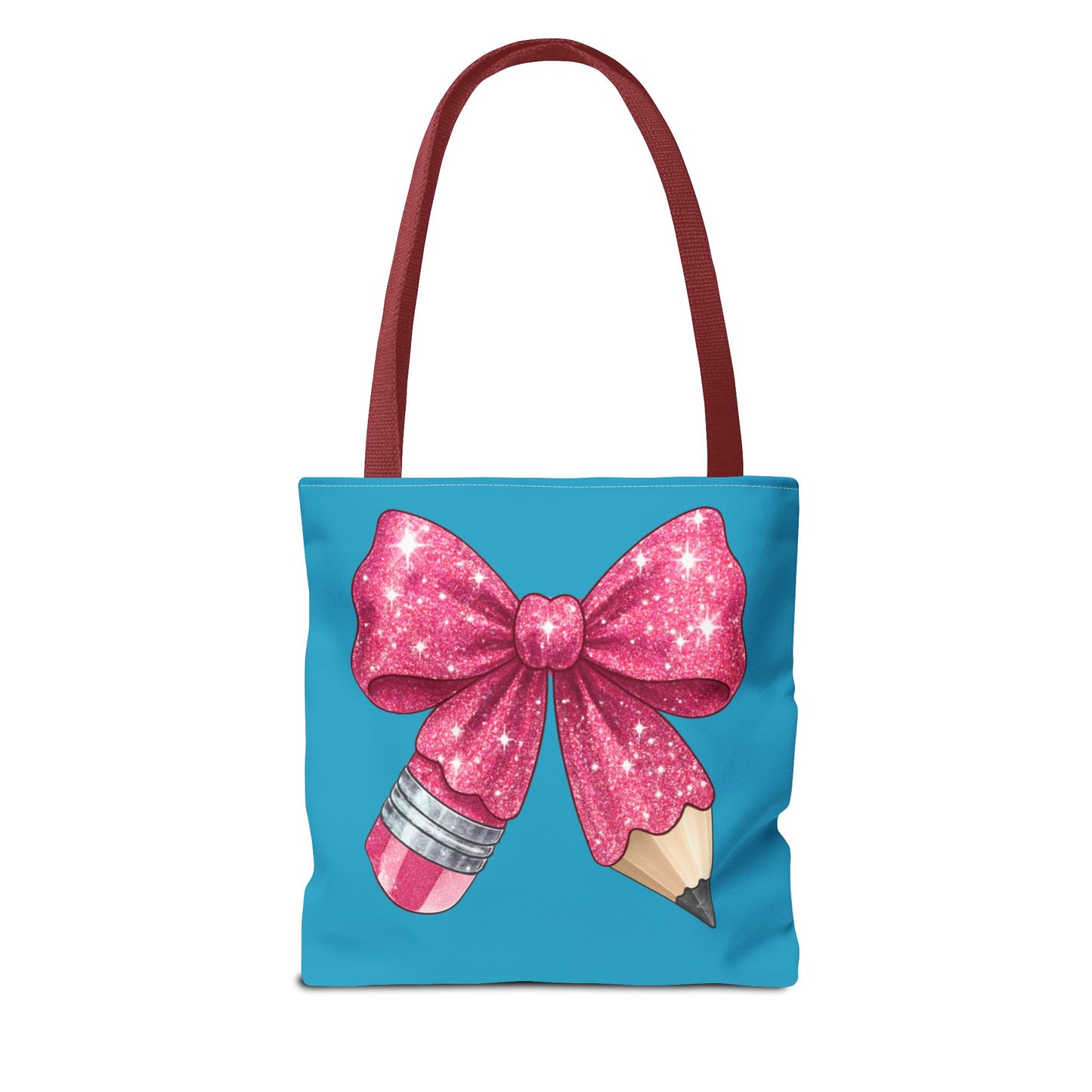 Pink Glitter Pencil & Eraser Tote Bag — Cute Teacher Gift