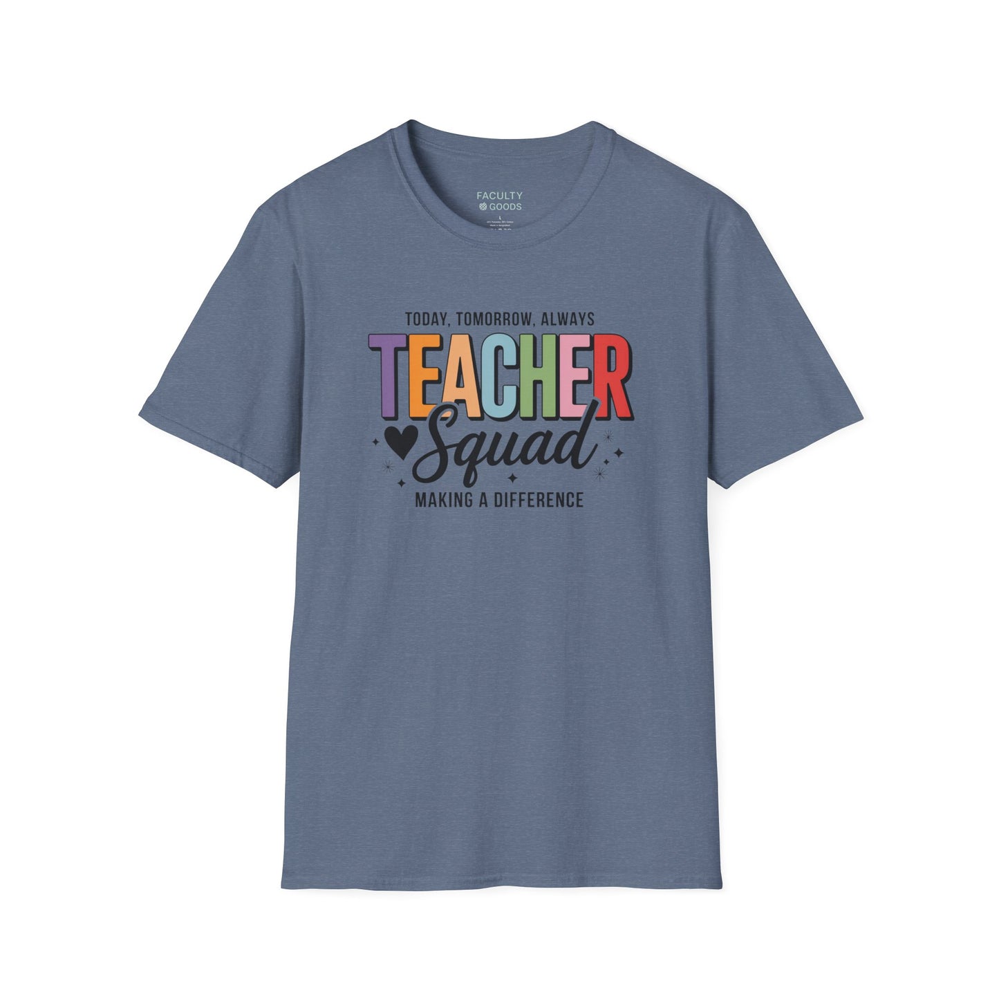 Teacher Squad Cotton T-Shirt: Colorful Matching Tee for Teacher Besties, S-4XL