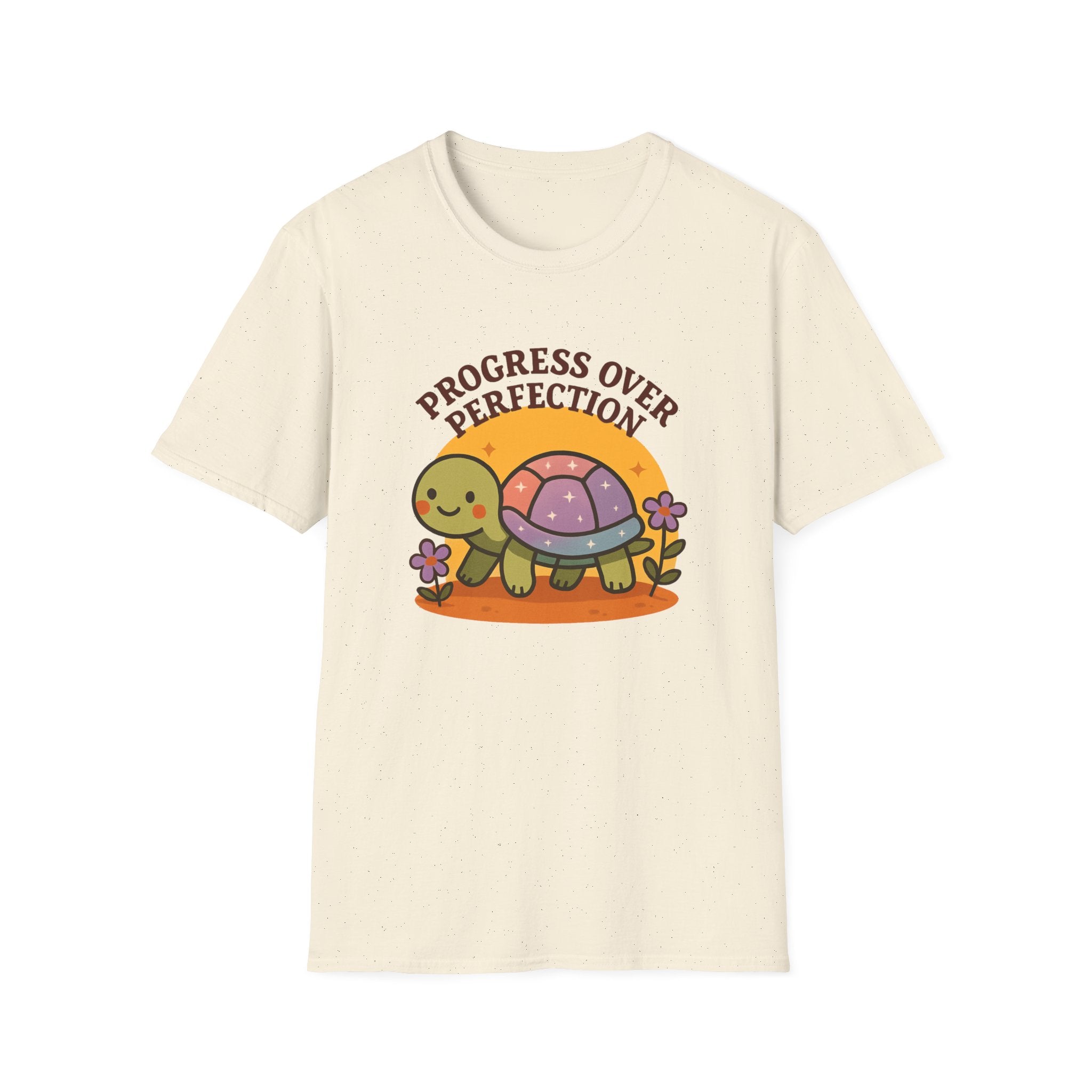 Progress Over Perfection Shirt – Cute Turtle Graphic Tee, Comfort Colors Inspired, Growth Mindset T-Shirt for Teachers, Students & Everyday Wear