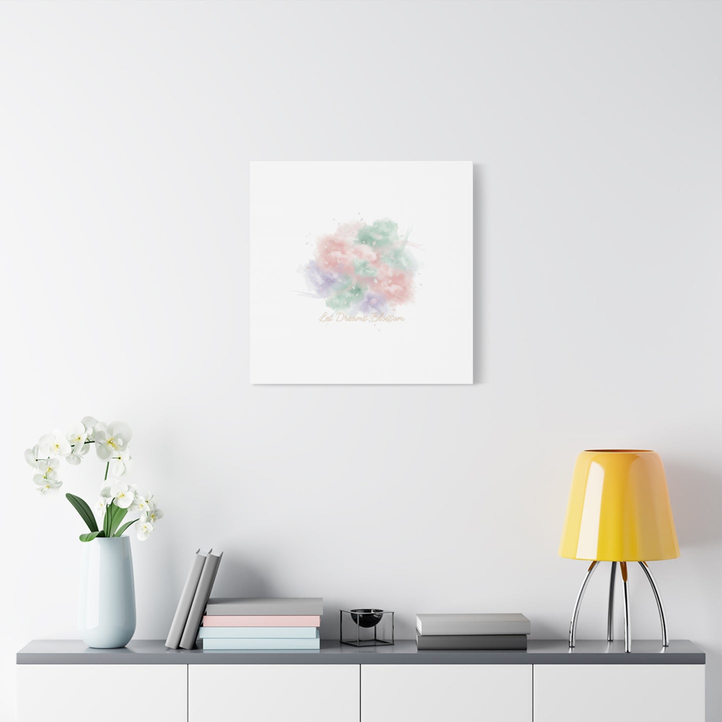 Dreamy Pastel Blossom Canvas | Matte Stretched Wall Art, pastel winter design