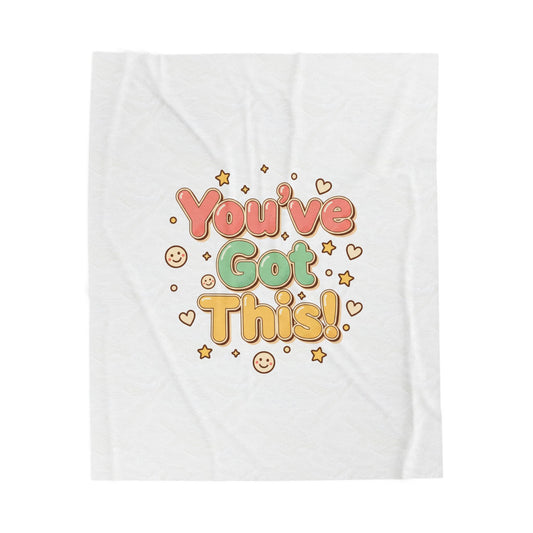 You’ve Got This! Plush Blanket | Playful Conversational Graphics, Cute Affirmation Throw