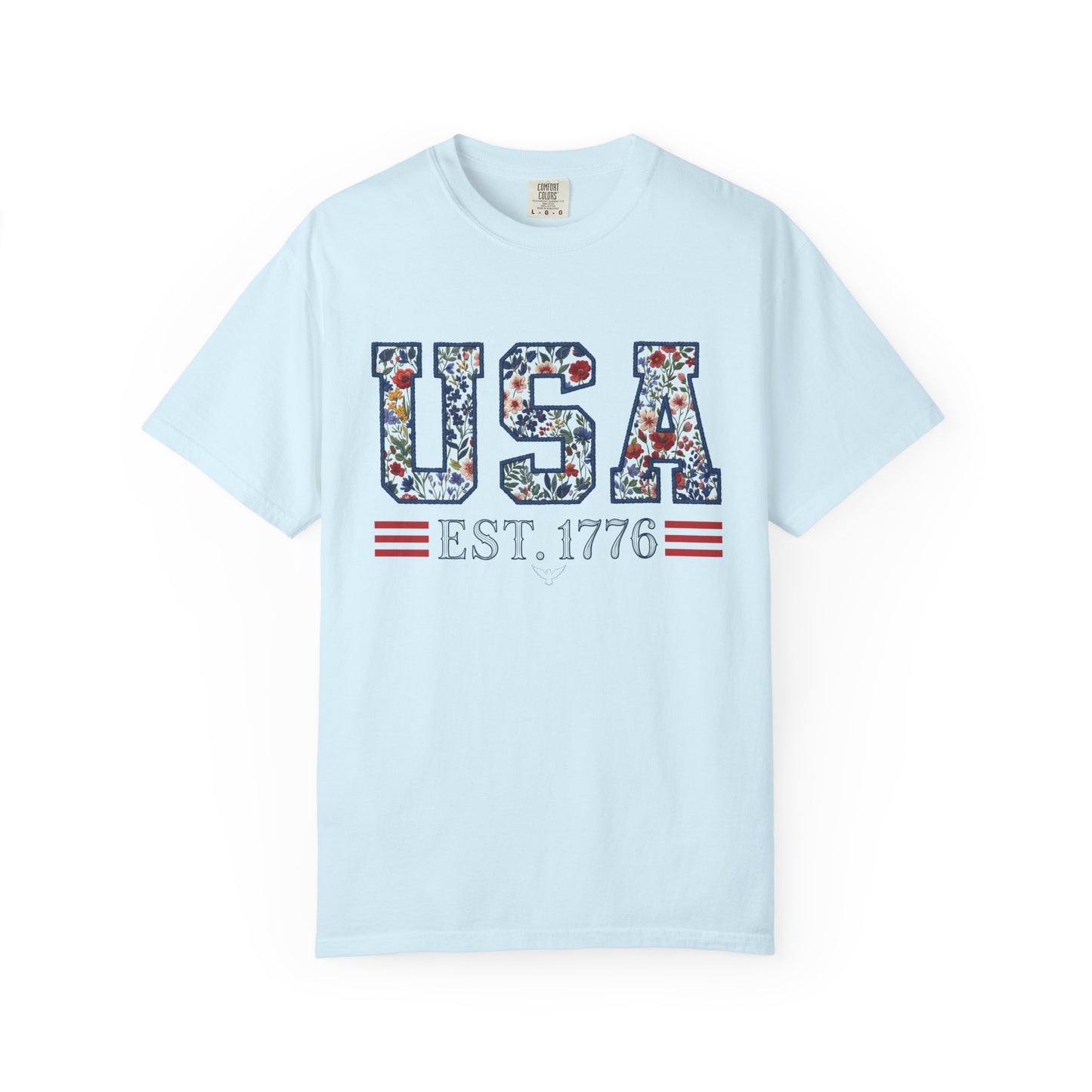Floral USA Comfort Colors Teacher Shirt: Patriotic History Teacher Tee