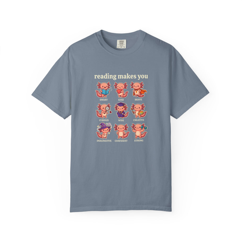 Axolotl Reading Makes You T‑Shirt