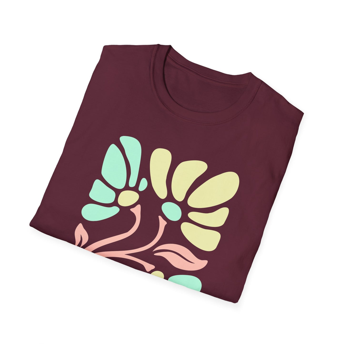 Teach Peace Floral T-Shirt — Retro Pastel Flower Graphic Tee