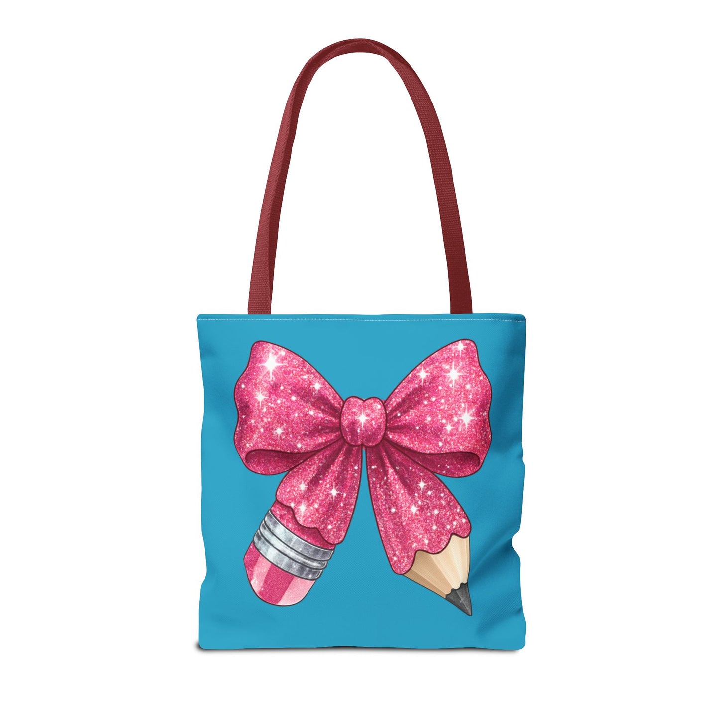 Pink Glitter Pencil & Eraser Tote Bag — Cute Teacher Gift