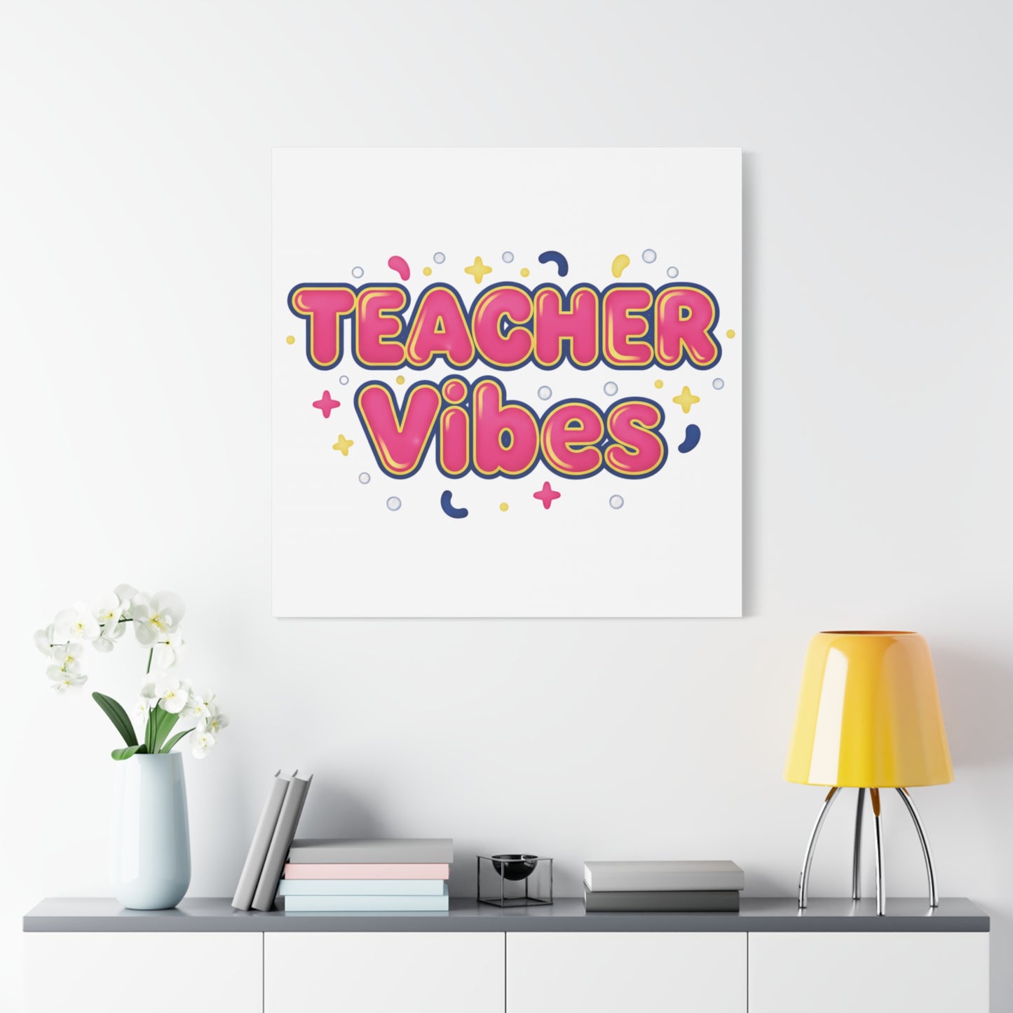 Teacher Vibes Canvas | Dopamine Decor, Neon Gradient Squishy Art