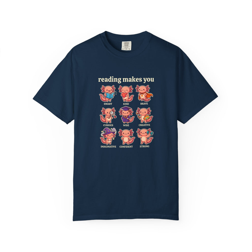 Axolotl Reading Makes You T‑Shirt
