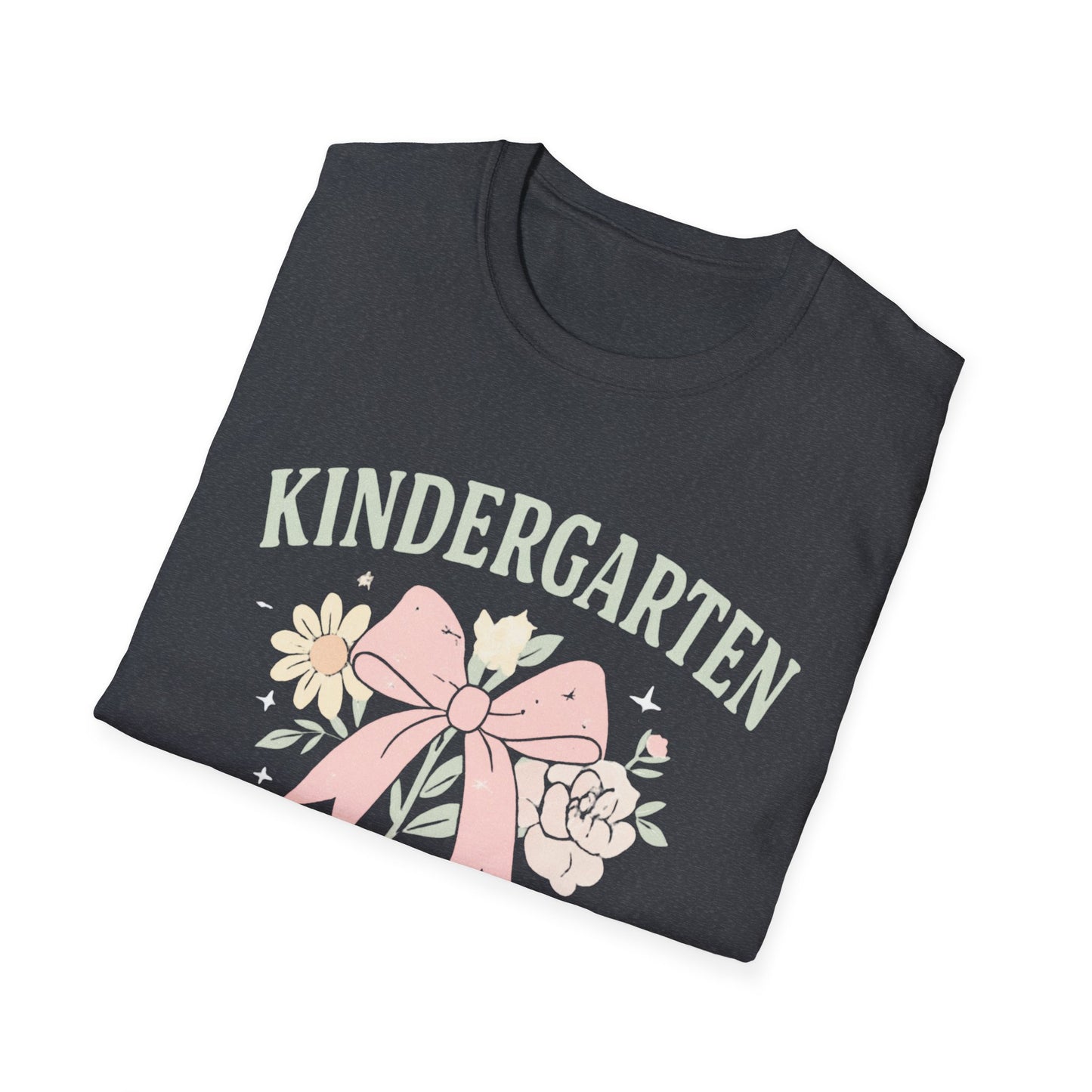 Kindergarten Teacher T-Shirt — Floral Bow Design, Cute Teacher Gift for Women