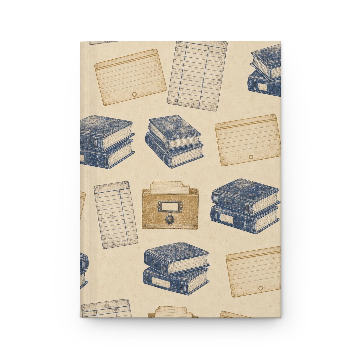 Vintage Library Hardcover Journal: Retro Card Catalog Pattern with 150 Lined Pages