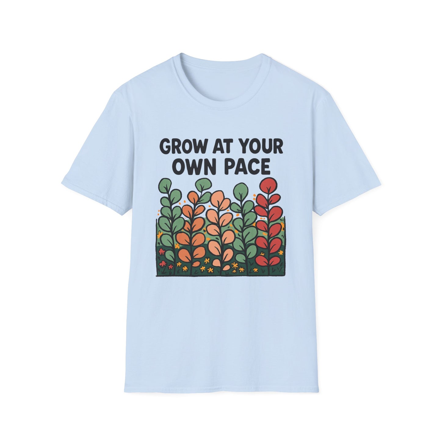Grow at Your Own Pace Shirt – Retro Floral Graphic Tee, Comfort Colors Inspired, Growth Mindset T-Shirt for Women, Teachers & Everyday Wear