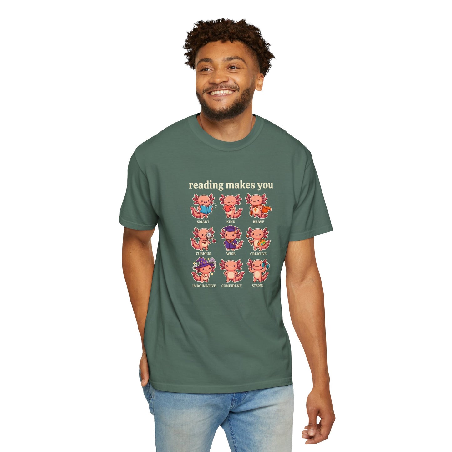 Axolotl Reading Makes You T‑Shirt