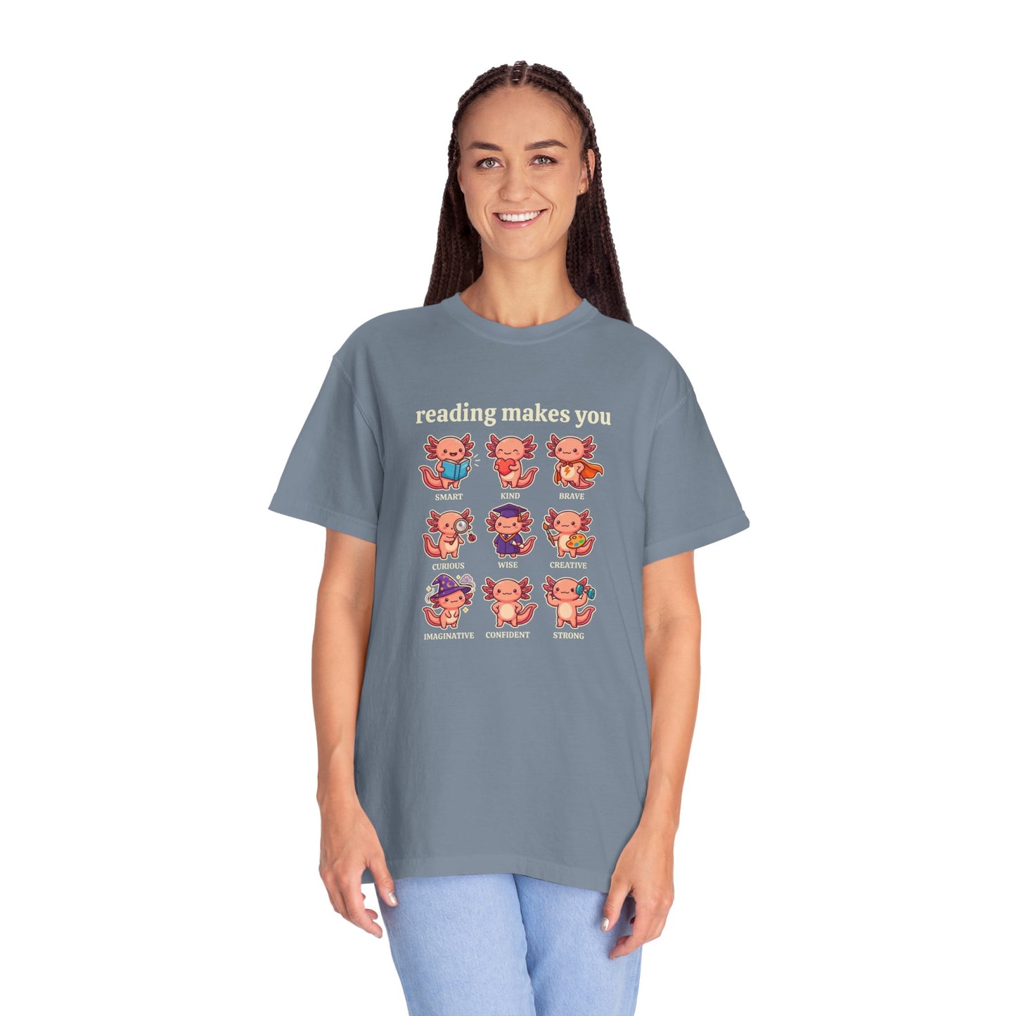 Axolotl Reading Makes You T‑Shirt