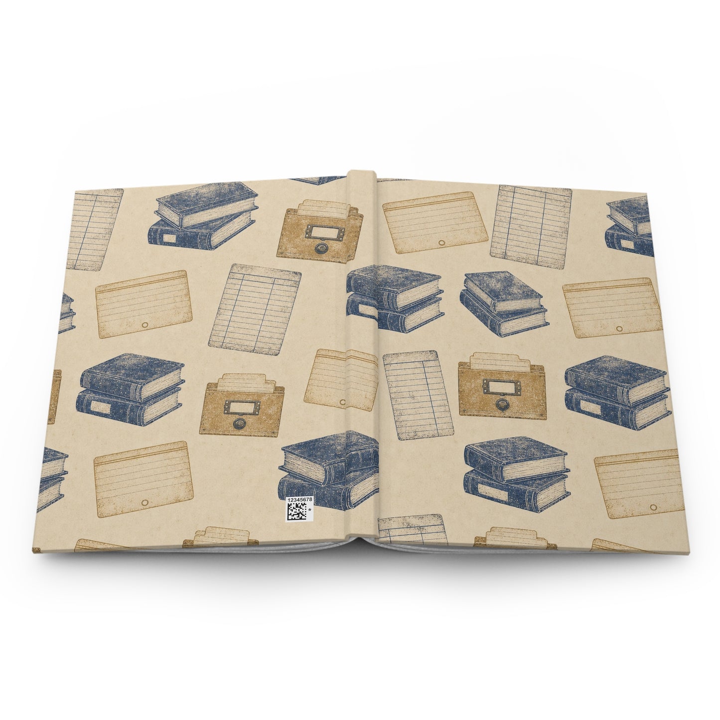 Vintage Library Hardcover Journal: Retro Card Catalog Pattern with 150 Lined Pages