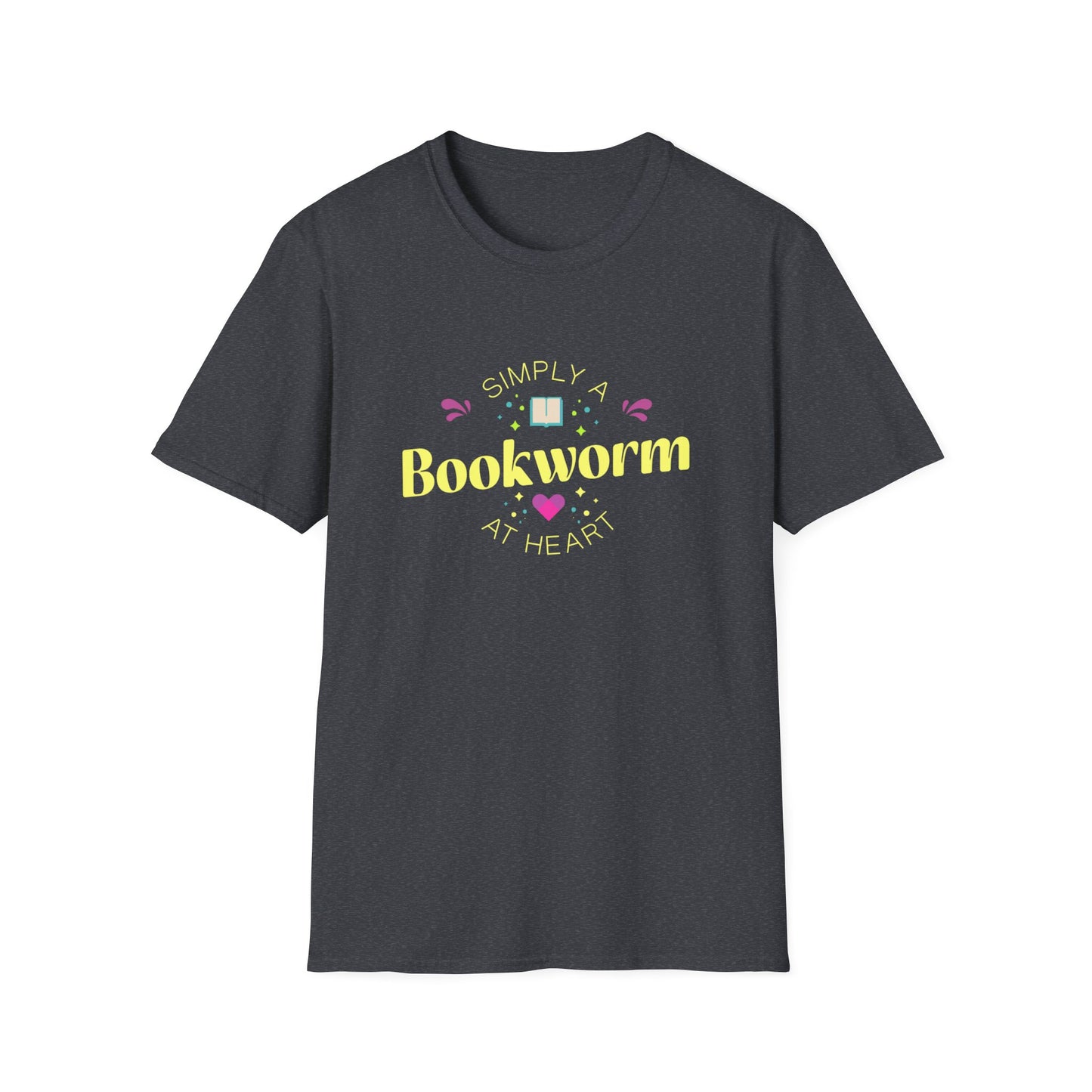 Bookworm T-Shirt — Cute Pastel Reading Tee with Book & Heart Graphic