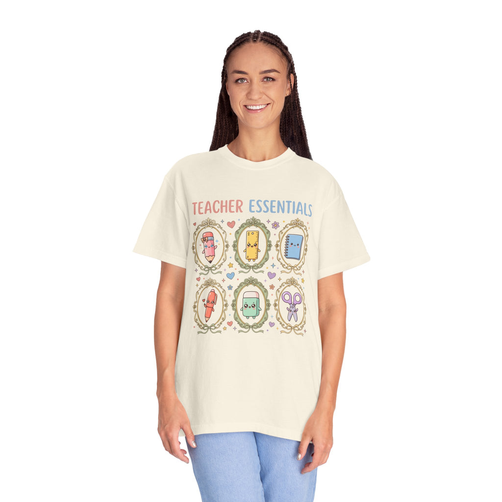 Teacher Essentials T-Shirt — Cute Classroom Supplies Graphic Tee