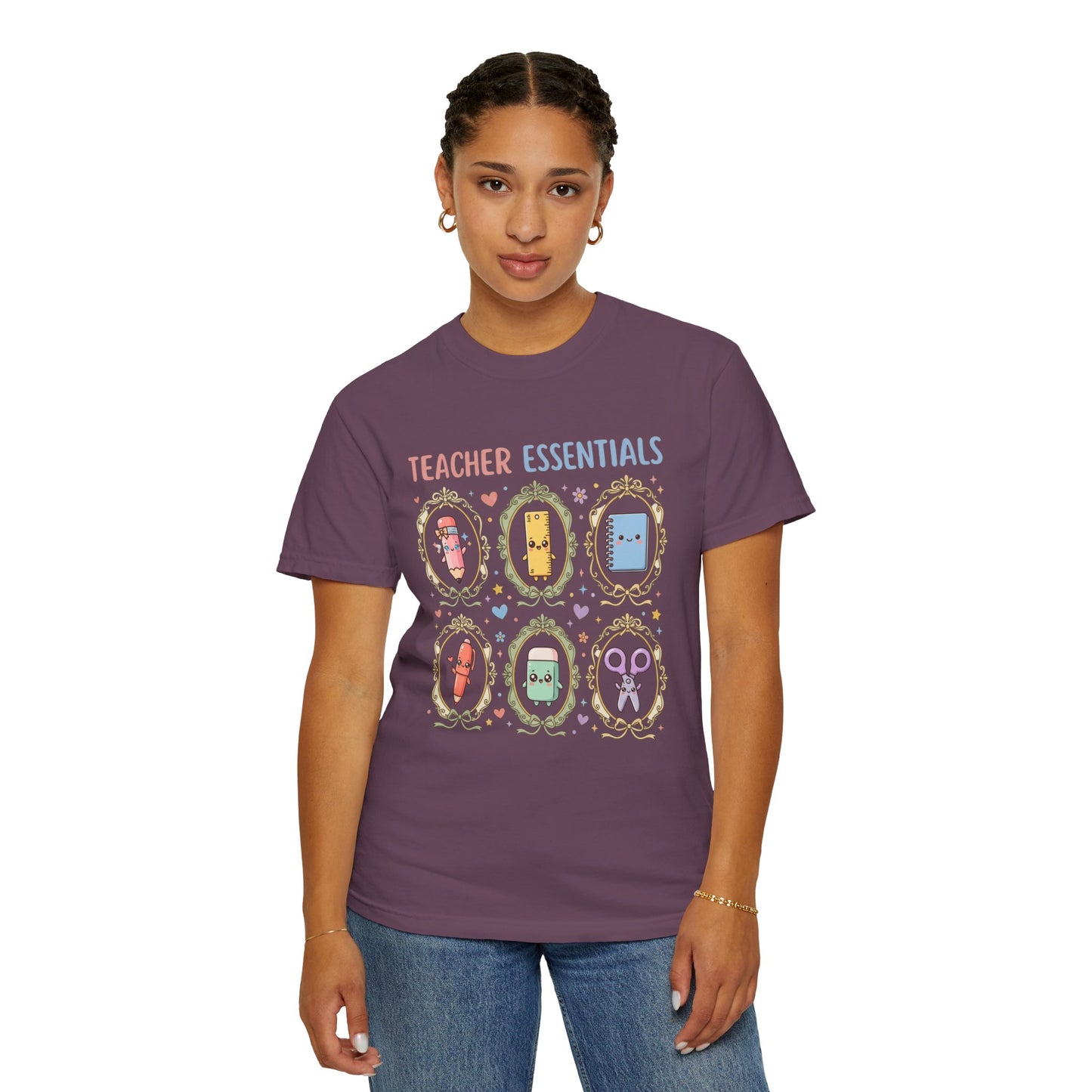 Teacher Essentials T-Shirt — Cute Classroom Supplies Graphic Tee