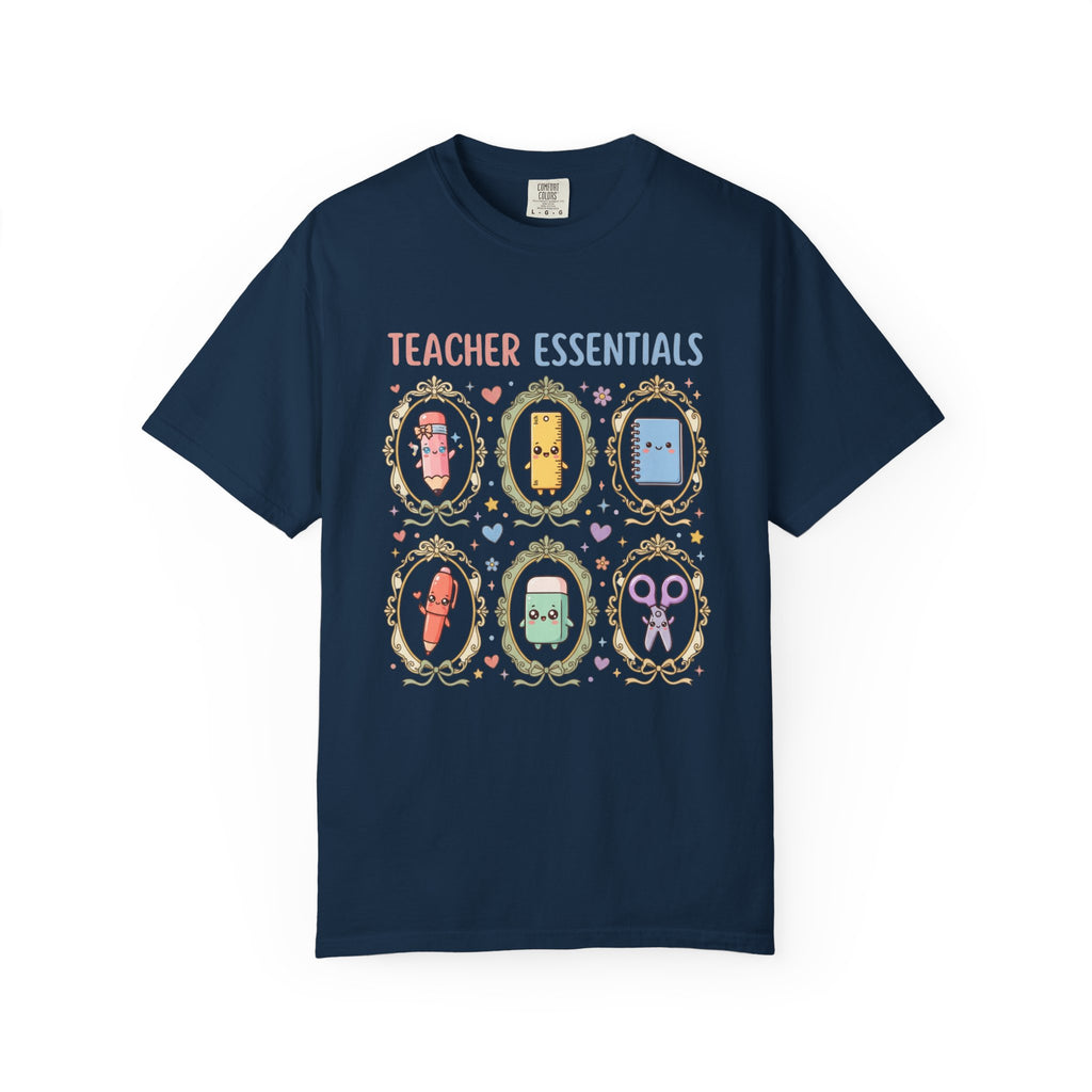 Teacher Essentials T-Shirt — Cute Classroom Supplies Graphic Tee