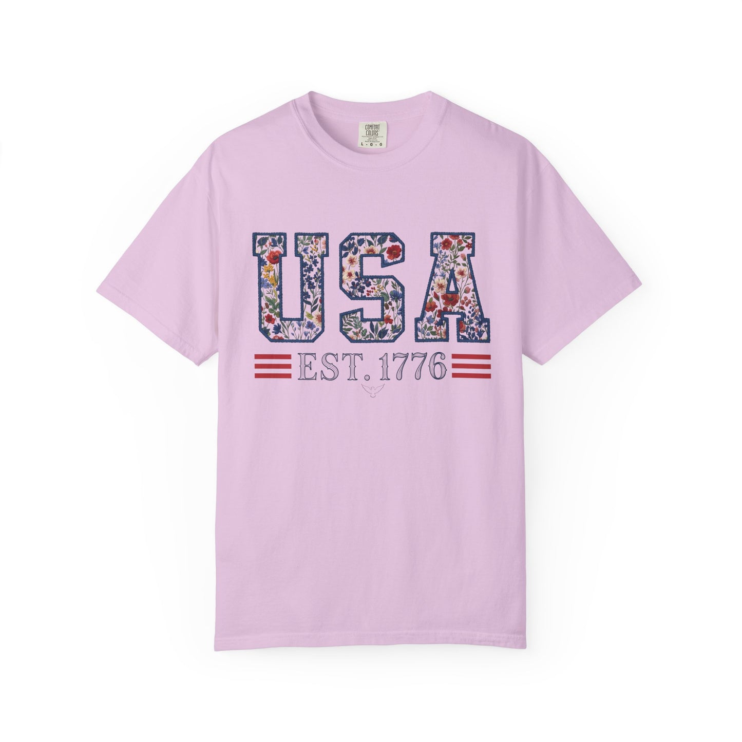 Floral USA Comfort Colors Teacher Shirt: Patriotic History Teacher Tee