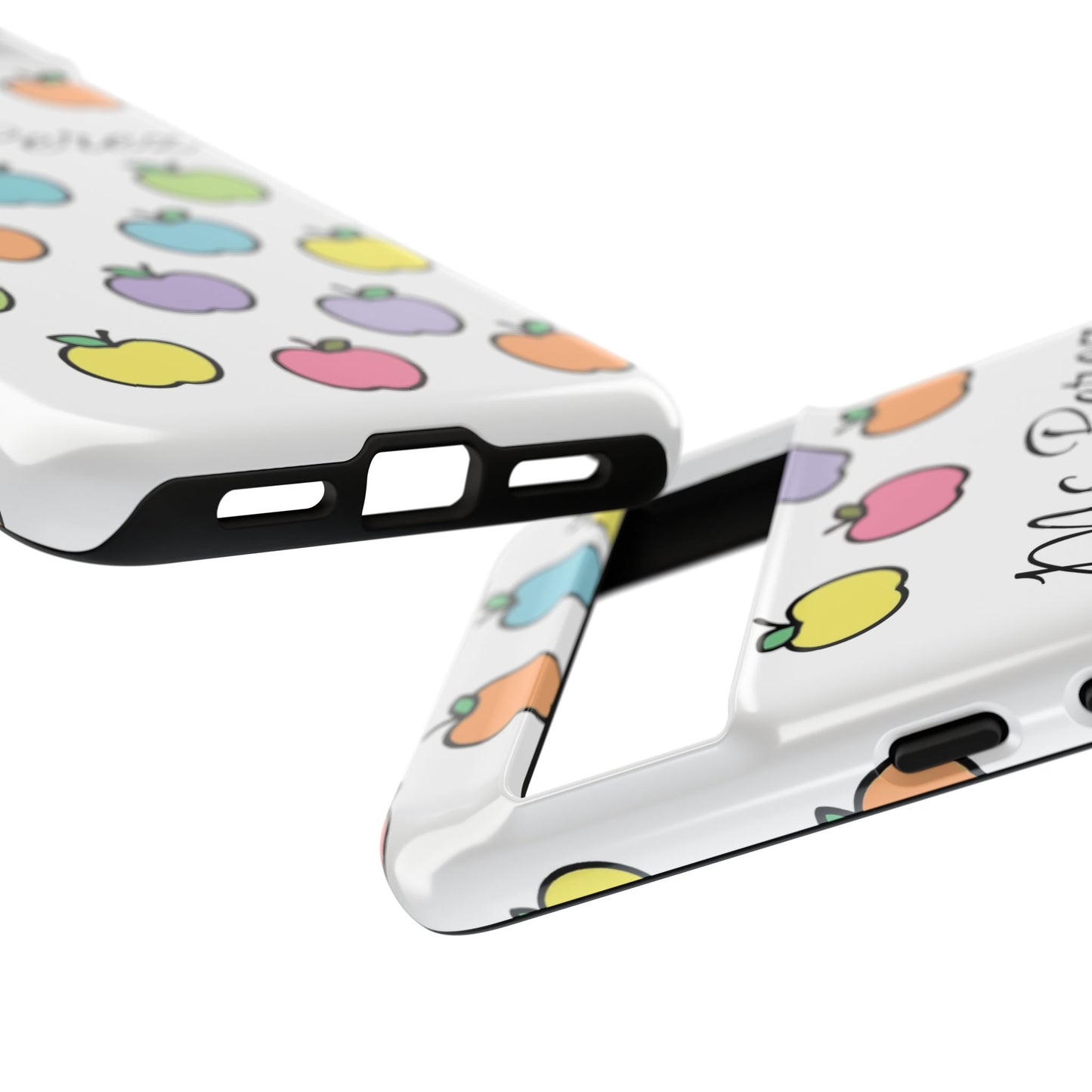 Personalized Teacher Apple Phone Case | Custom Name Teacher iPhone Case | Cute Apple Pattern Phone Case | Teacher Gift