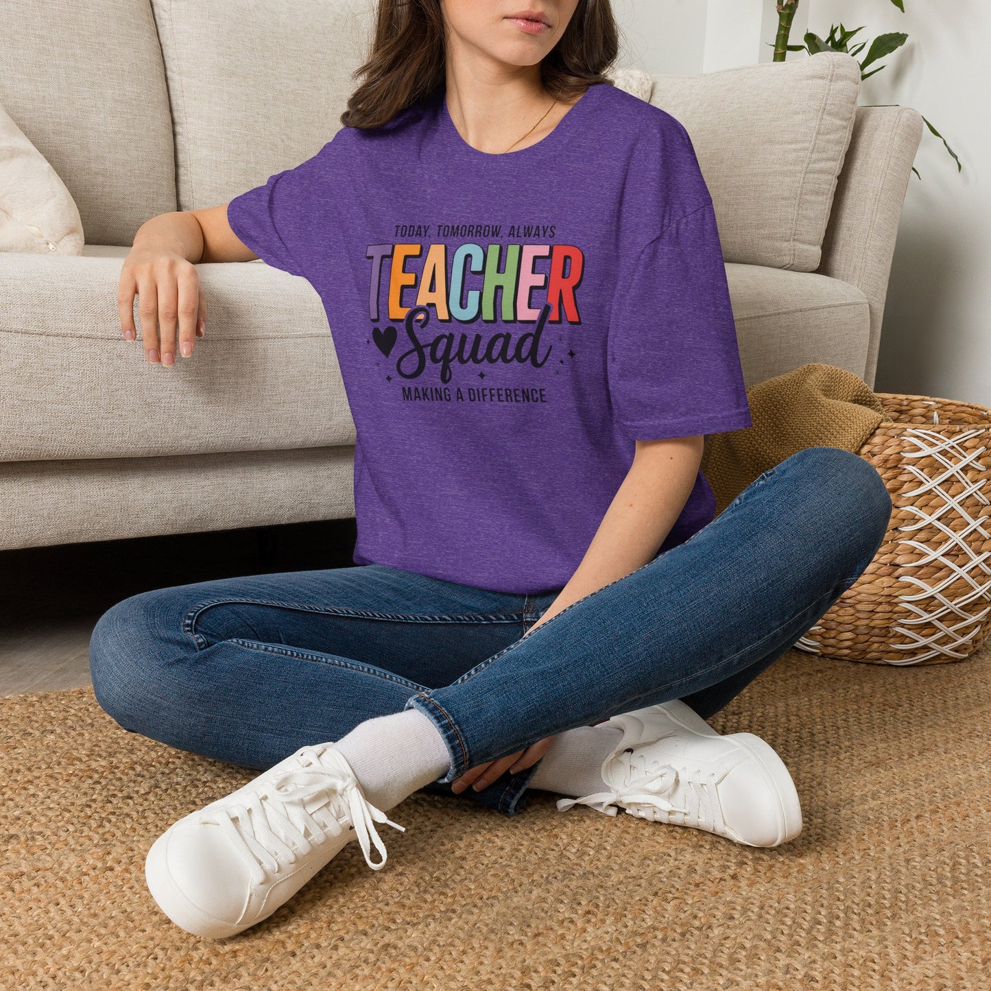 Teacher Squad Cotton T-Shirt: Colorful Matching Tee for Teacher Besties, S-4XL