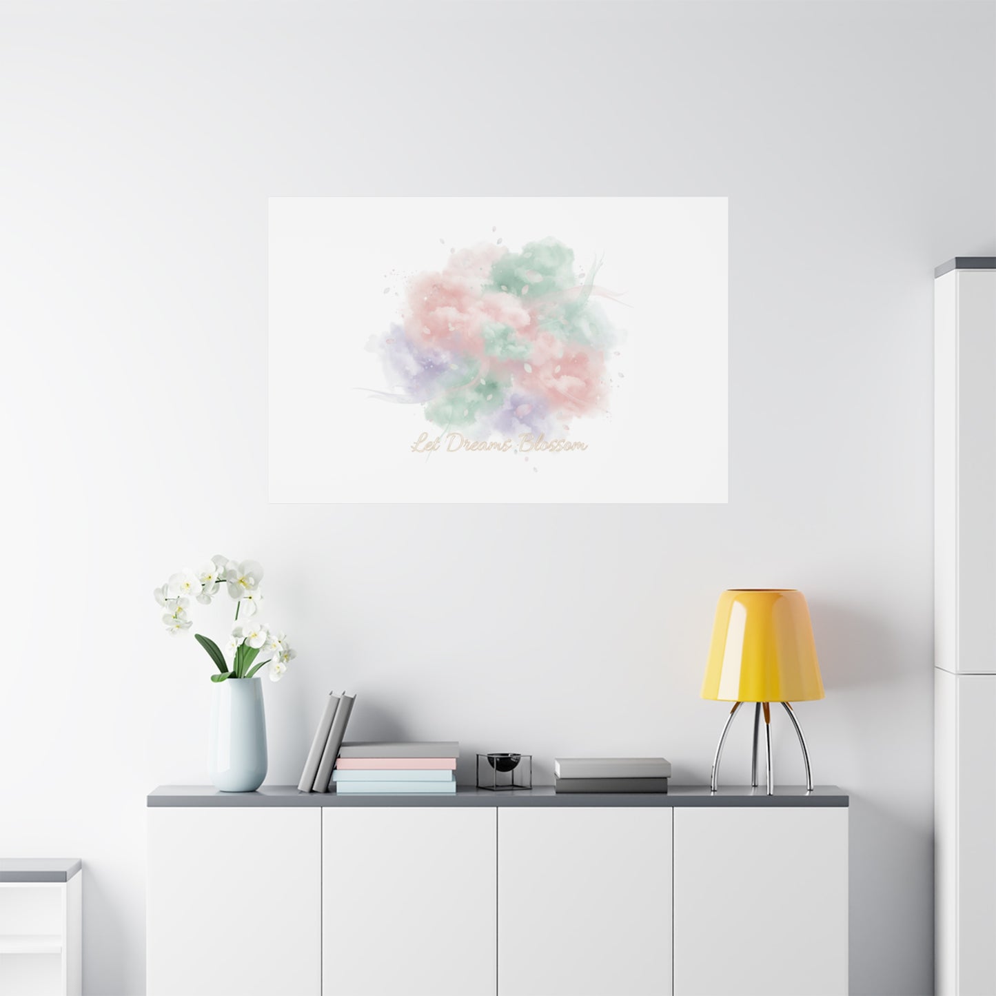 Dreamy Pastel Blossom Canvas | Matte Stretched Wall Art, pastel winter design