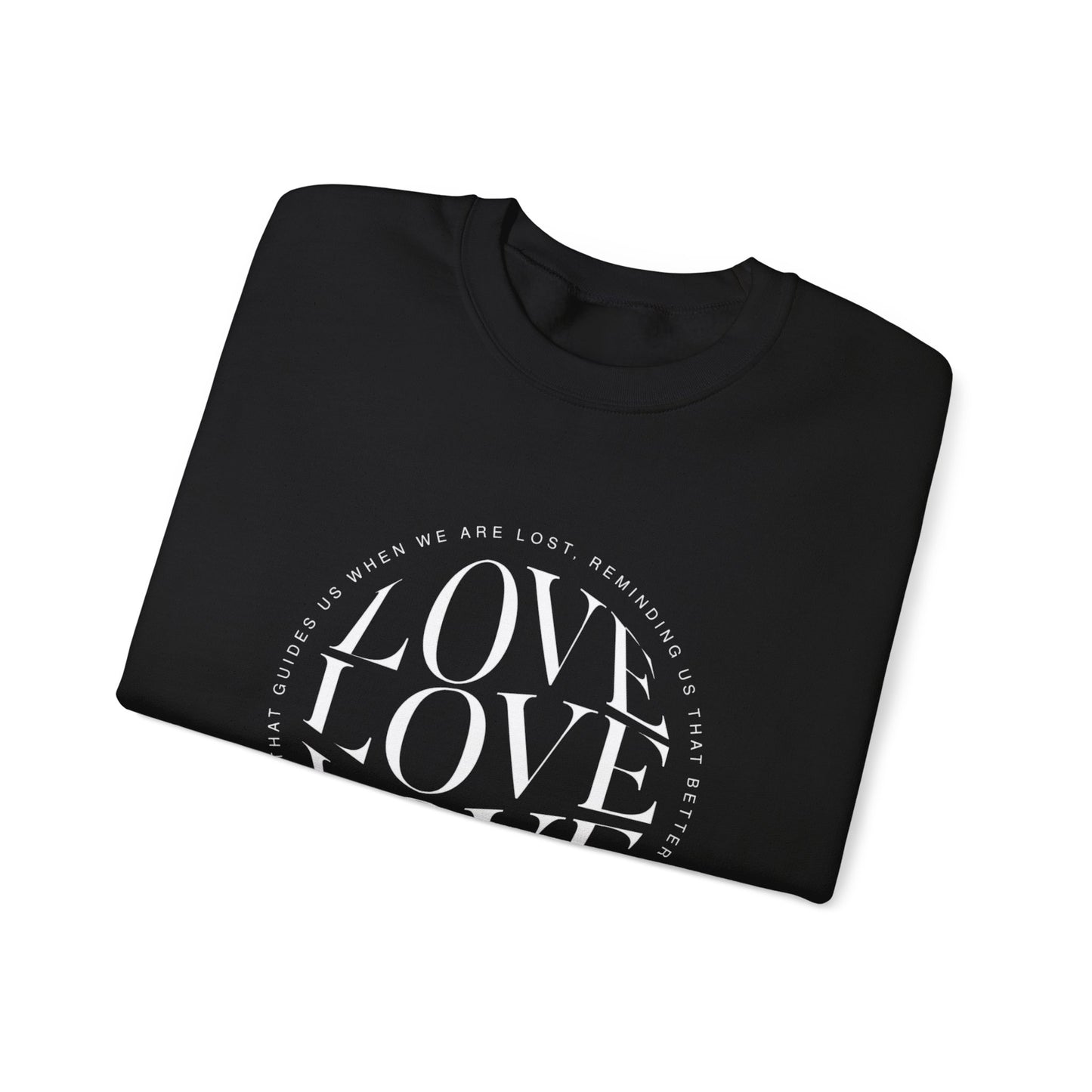 Love Circle Crewneck Sweatshirt — 'LOVE LOVE LOVE' Graphic Pullover