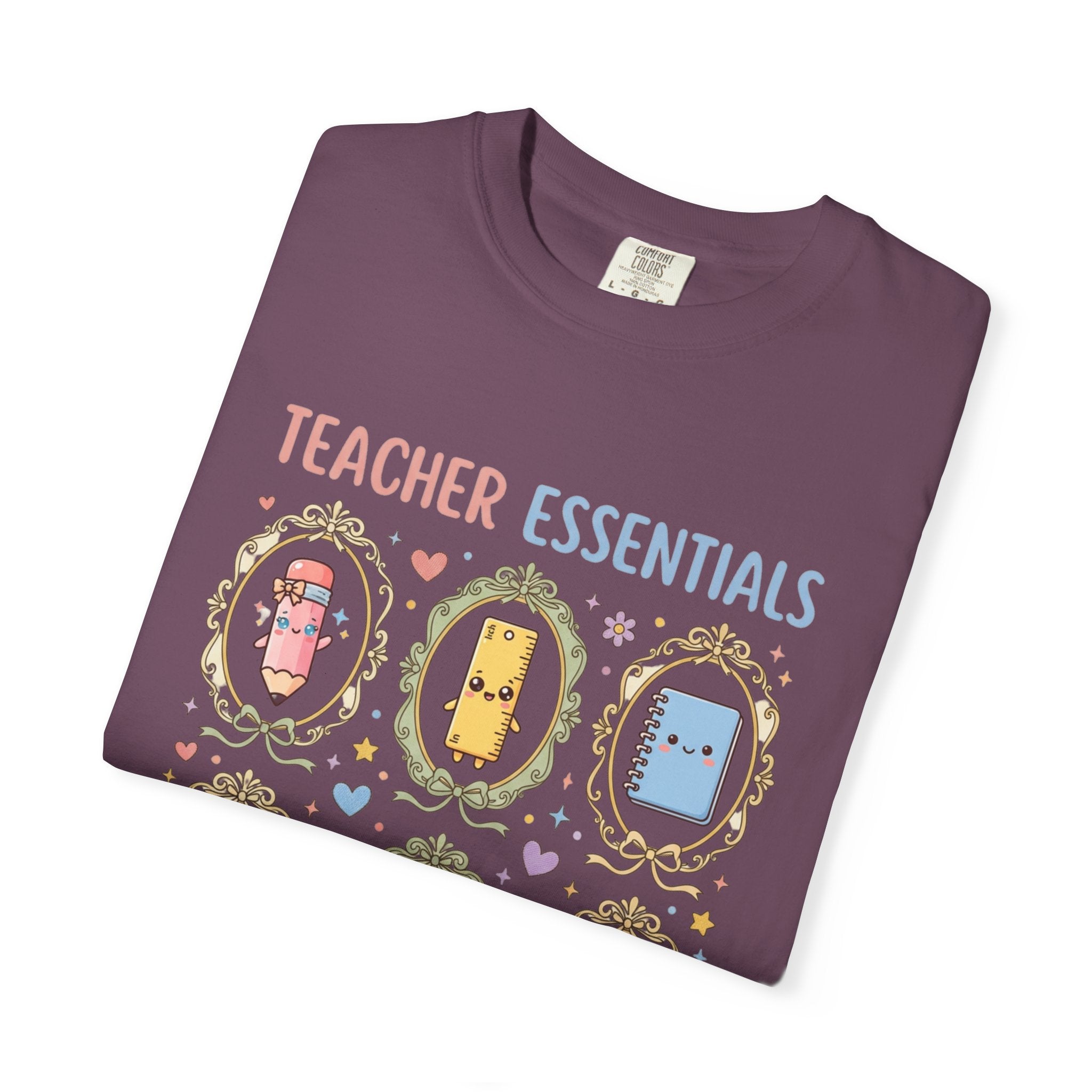 Teacher Essentials T-Shirt — Cute Classroom Supplies Graphic Tee