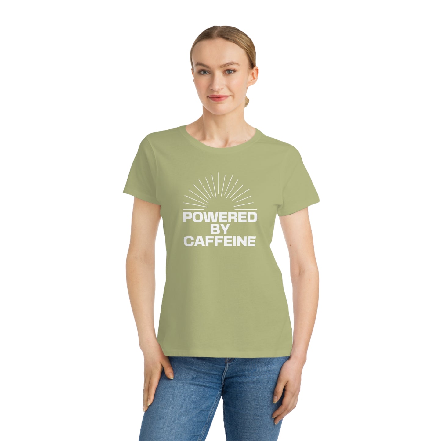 Powered by Caffeine Women's T‑Shirt — Coffee Lover Organic Tee